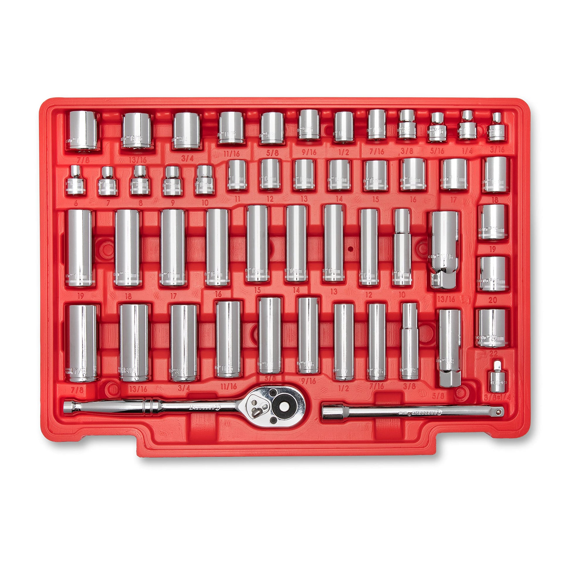 Crescent - Juego de herramientas manuales de 229 piezas de 1/4", 3/8" y 1/2" con caja de almacenamiento de 3 cajones - CTK229C