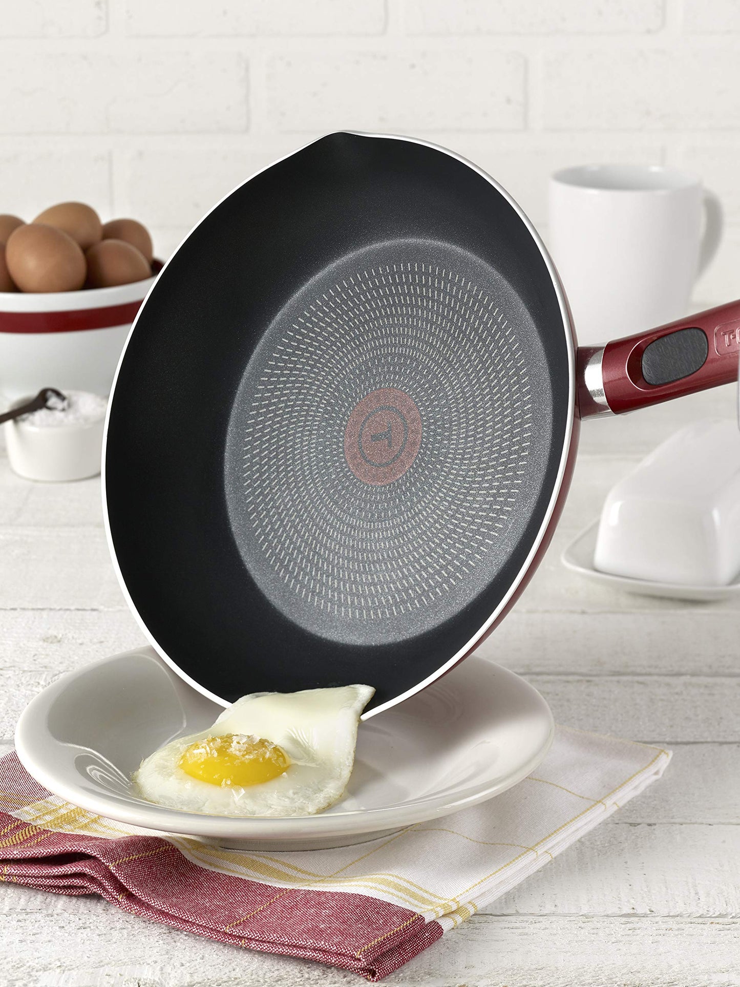 Batería de Cocina T-fal Roja Excite ProGlide Antiadherente 14 Piezas