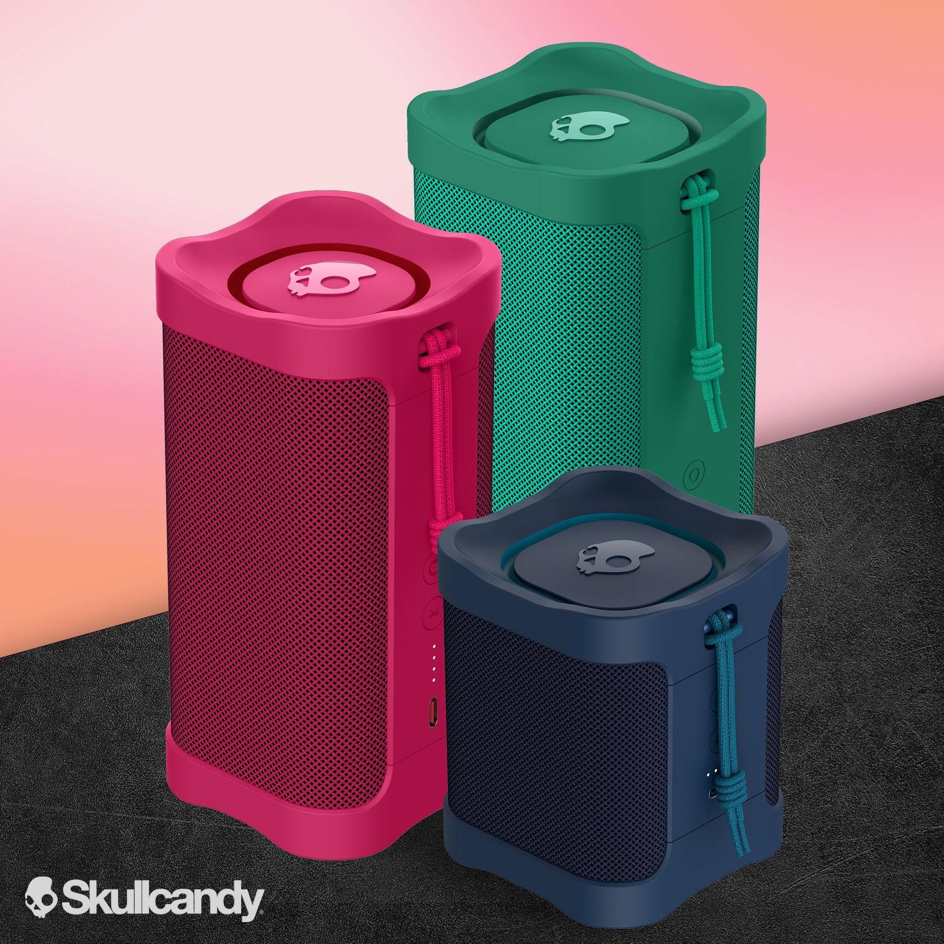 Skullcandy Terrain Mini Altavoz inalámbrico Bluetooth portátil Impermeable IPX7 con radiadores pasivos, batería de 14 Horas, muñequera de Nailon y estéreo inalámbrico Verdadero, 2SKSK1846P0L2