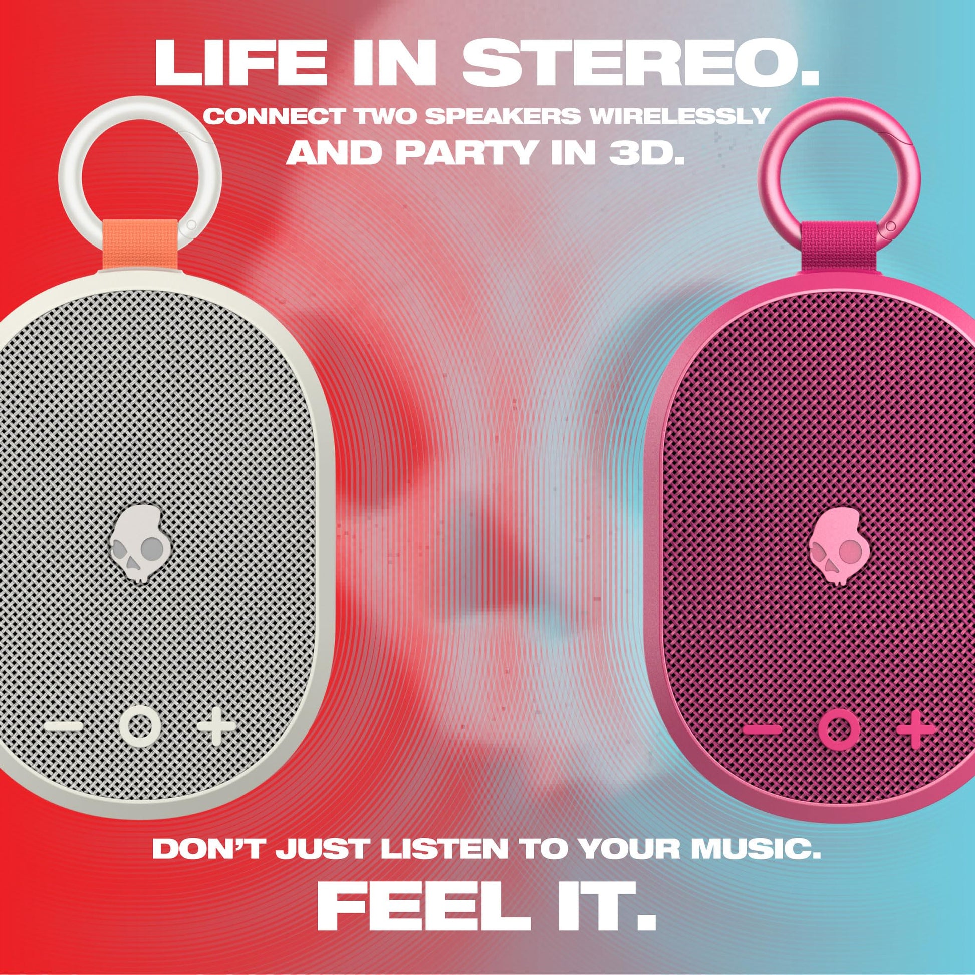 Skullcandy Kilo - Altavoz Bluetooth inalámbrico - IPX7 Impermeable Mini Altavoz Bluetooth con batería de 24 Horas, radiador pasivo de Disparo hacia Abajo y emparejamiento inalámbrico Verdadero,