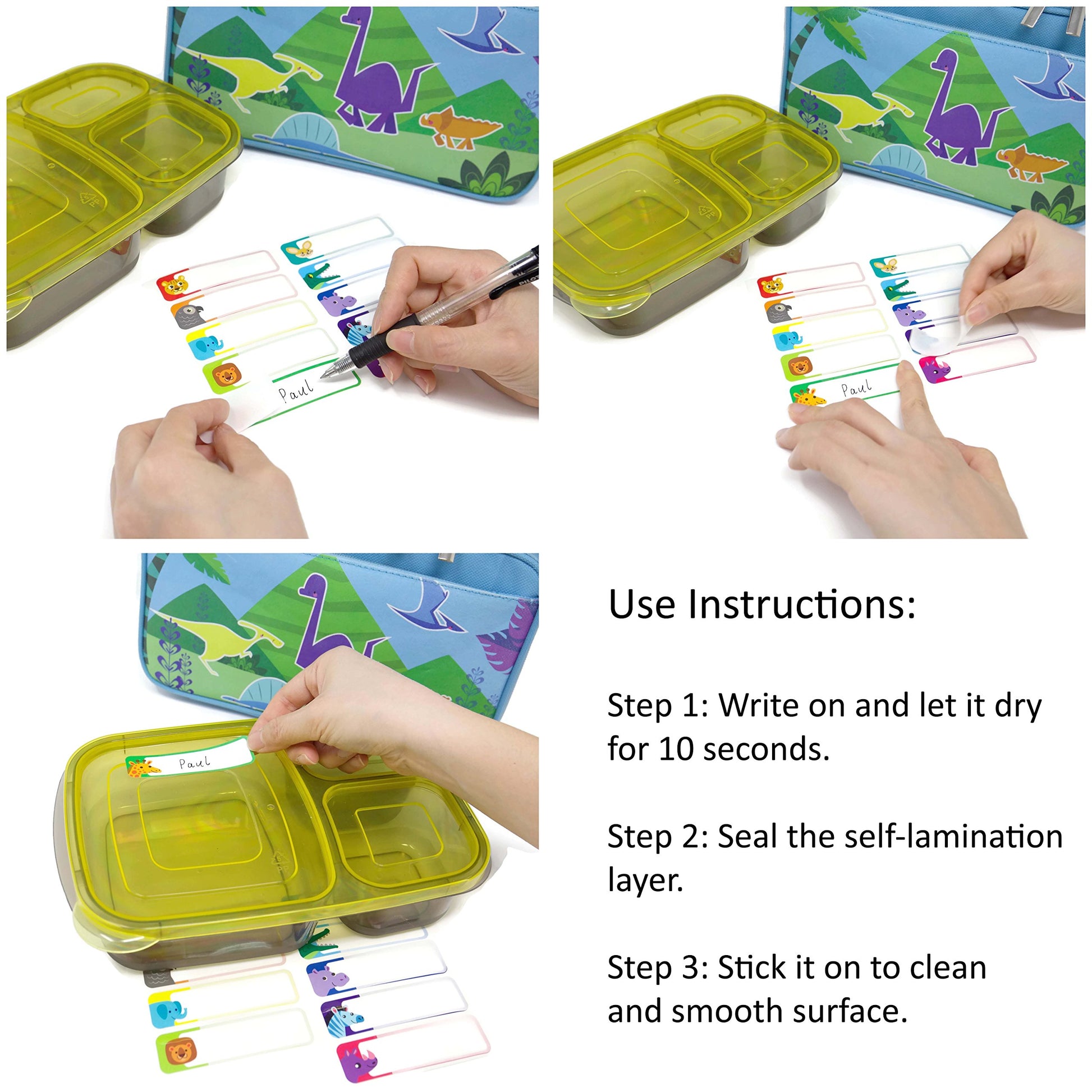 Etiquetas para Biberones Youngever Multicolor Autolaminadas con 60 Diseños Divertidos