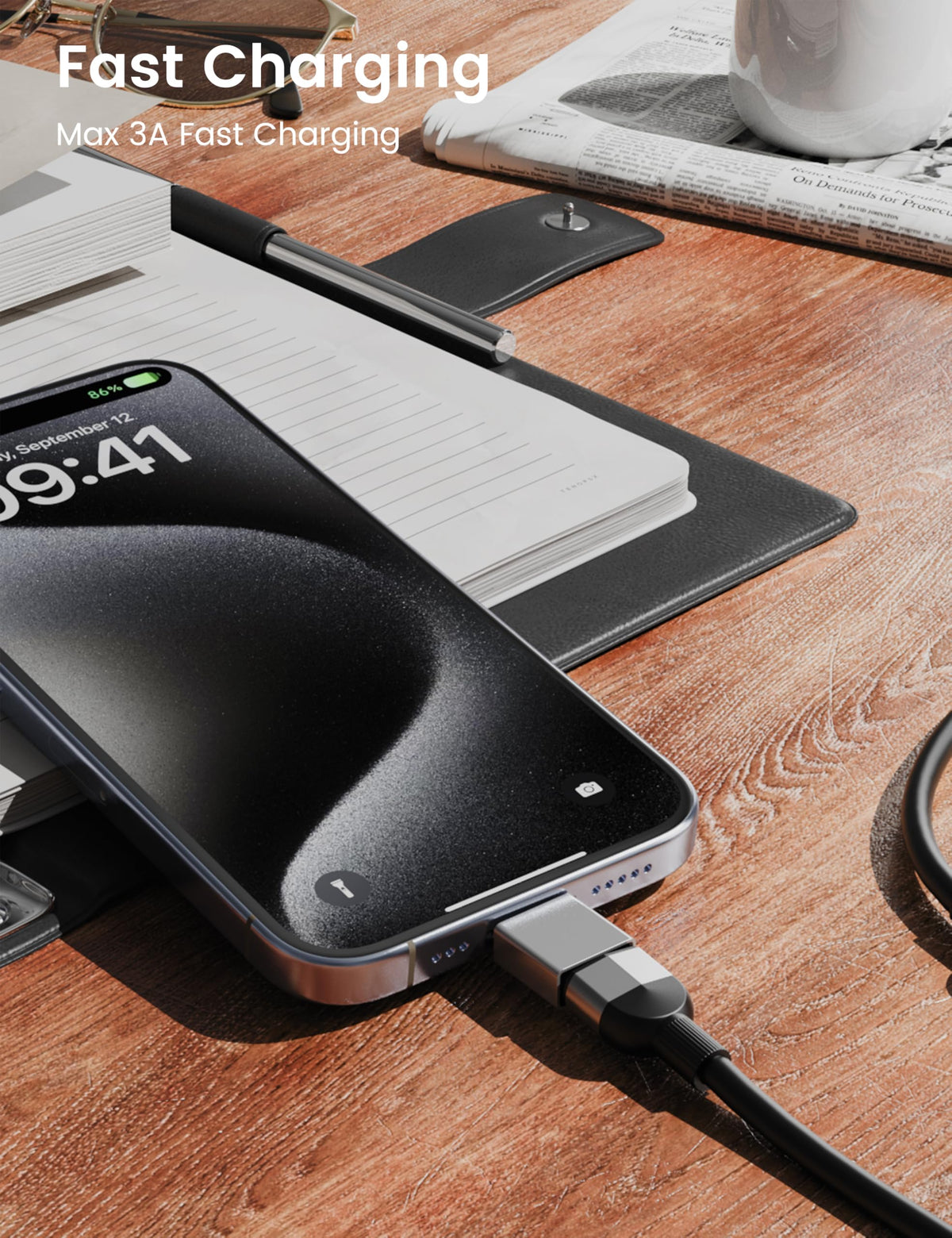 Adaptadores USB-A a Tipo C Fidioto 3.0 Alta Velocidad Bidireccional, Paquete de 5