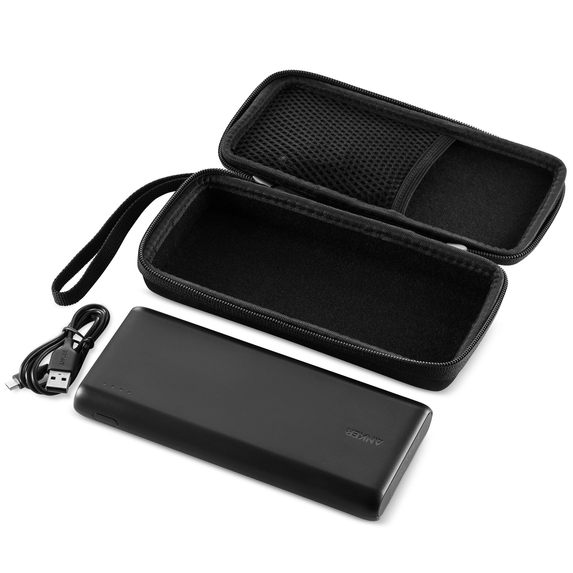 Carcasa Rígida Caseling Negra Compatible con Cargador Portátil Anker PowerCore 26800 para Viajes