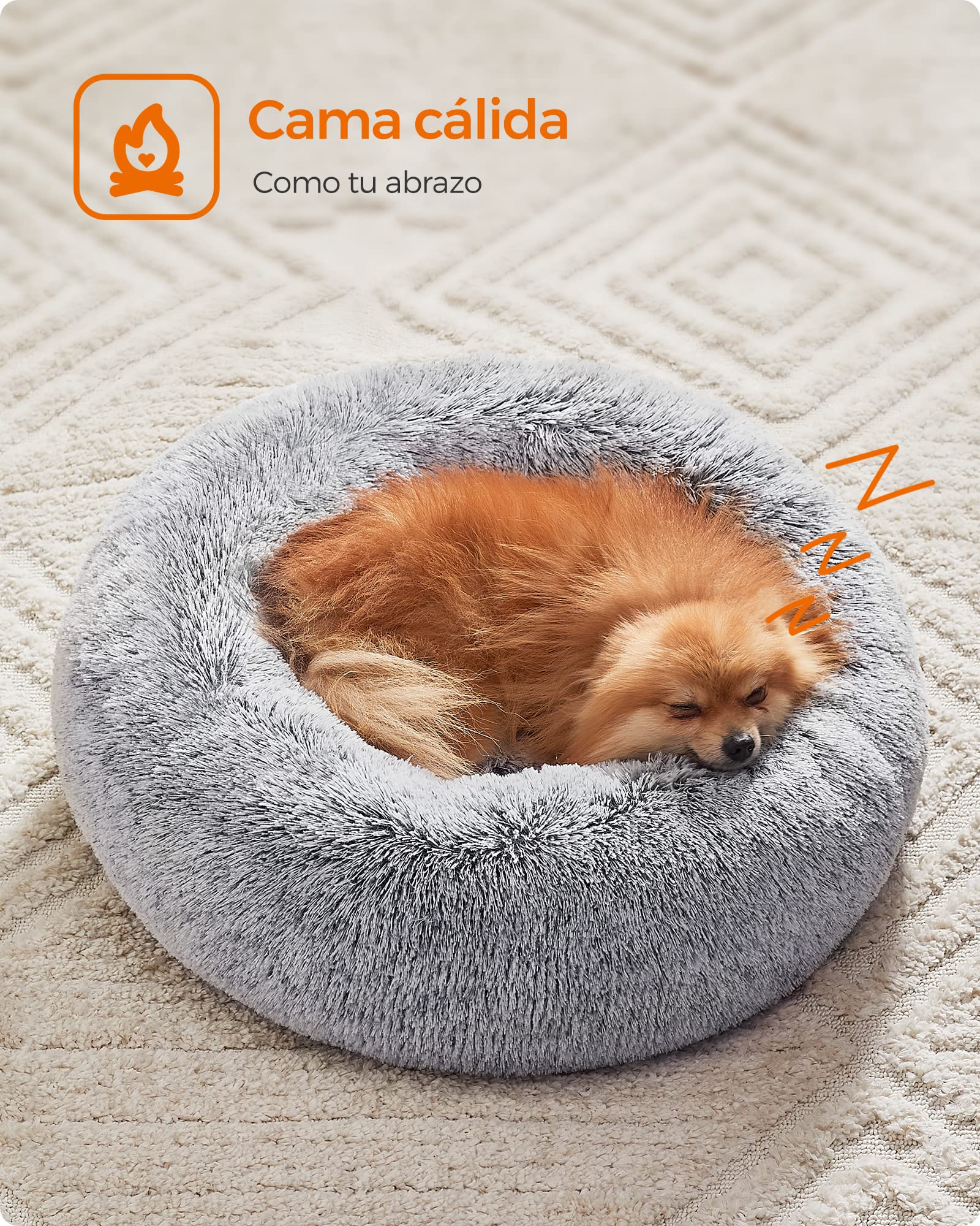 Cama de Perros Feandrea Gris Ombré con Cojín Extraíble y Lavable