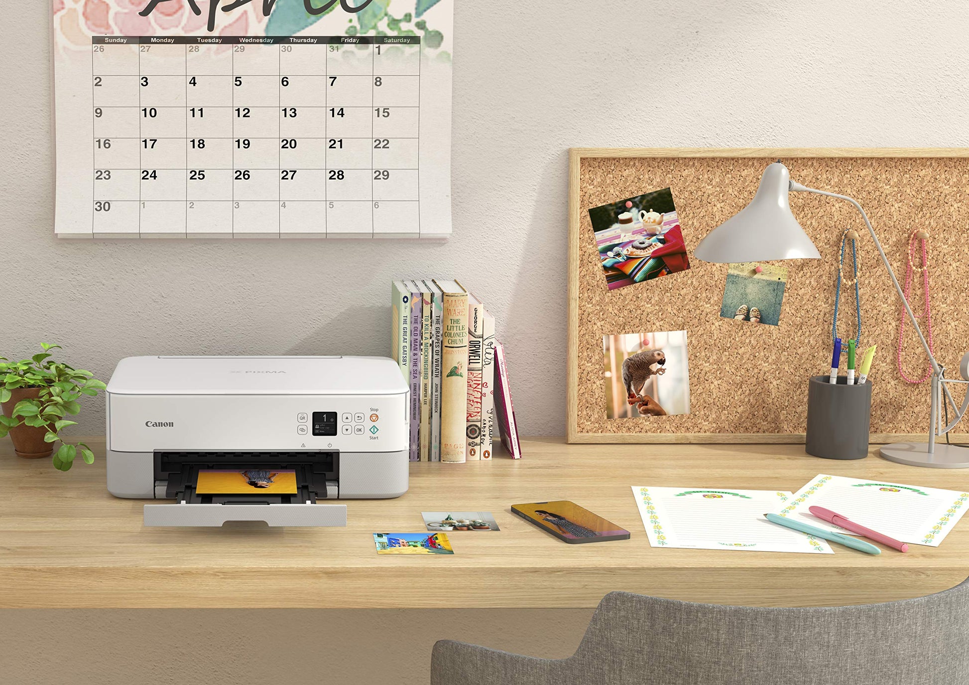 Canon PIXMA TS5320 Impresora inalámbrica Todo en uno, escáner, copiadora con AirPrint, Blanco, Funciona con Alexa