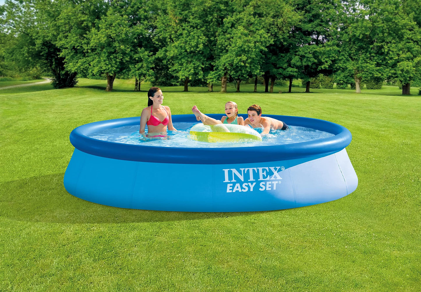 Intex 28141EH Framed/inflatable pool Round pool 7290L Azul alberca para piso - Piscina (Piscina hinchable/con anillo hinchable, Círculo, 7290 L, Azul, 7 personas(s), 6 Año(s))