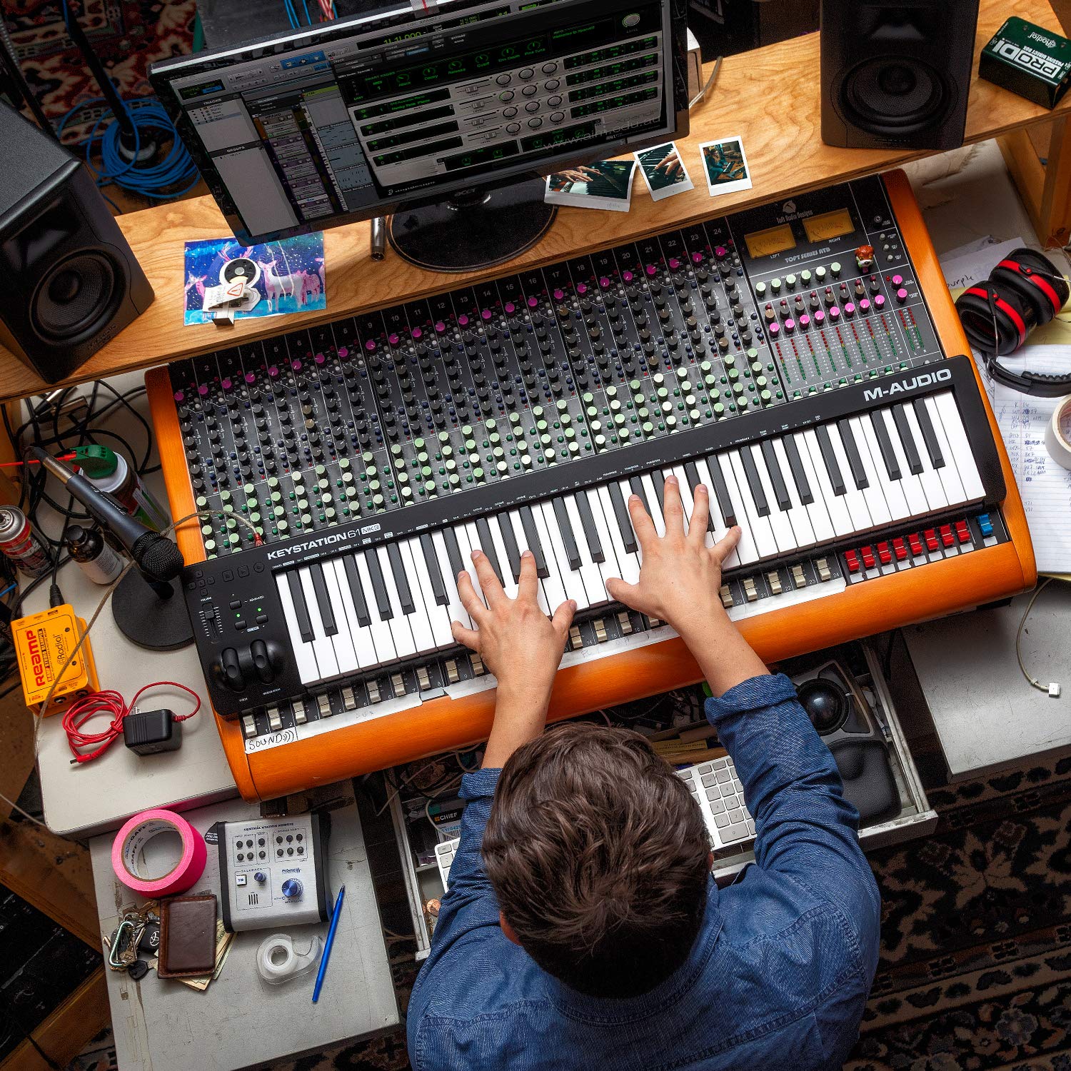 M-Audio Keystation 61 MK3 - Controlador MIDI USB con teclado de 61 teclas, controles asignables, ruedas de pitch/modulación, suite de software