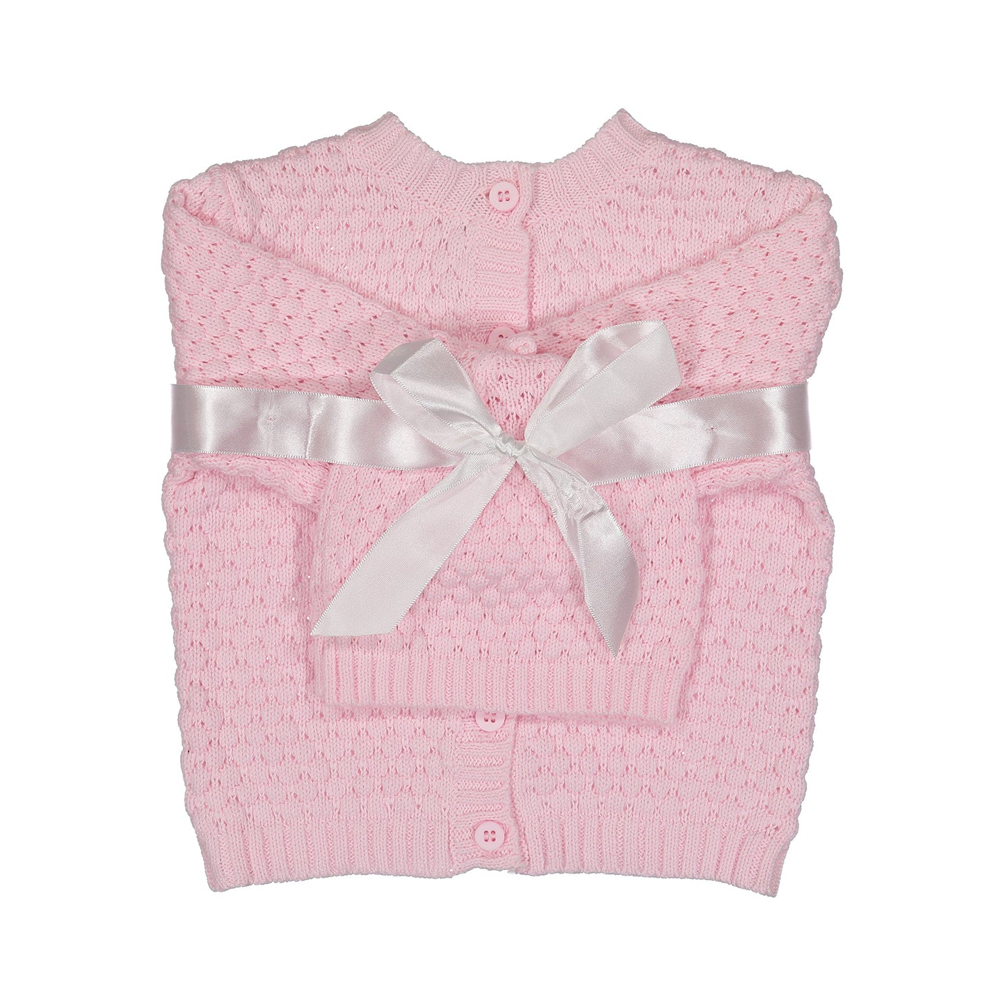 Baby Dove Conjunto de regalo de punto de palomitas de maíz para recién nacido, un suéter y sombrero perfecto para bebé, color rosa