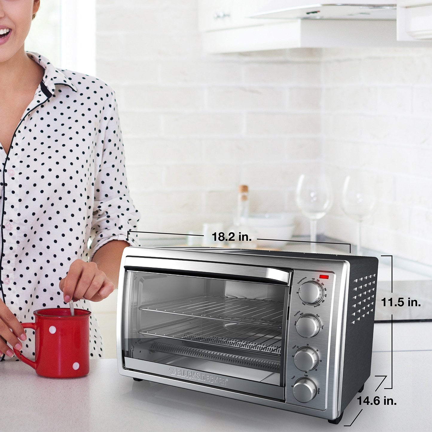 Black & Decker TO4314SSD Horno Asador, Tostador, color Plateado