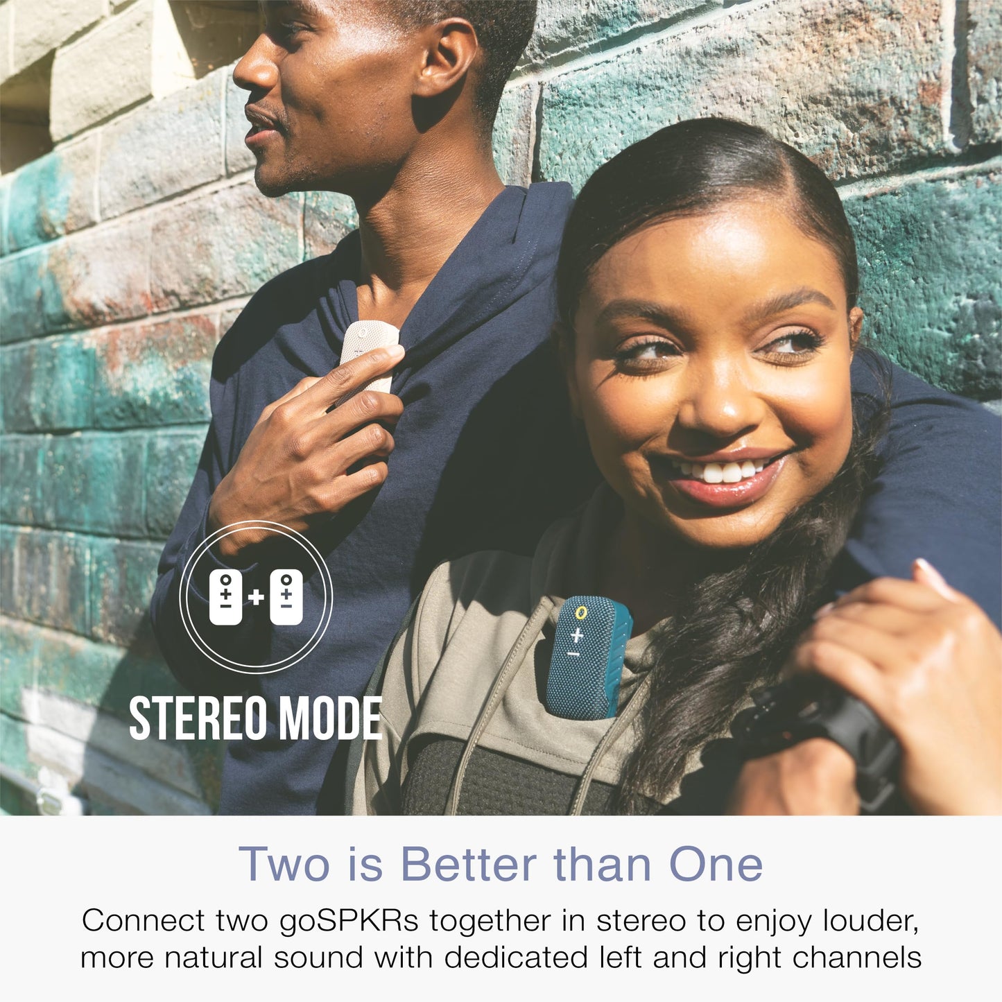 MEE Audio GoSPKR - Altavoz Bluetooth pequeño con Clip portátil con Resistencia al Agua IPX5, Altavoz Integrado con micrófono para Llamadas Manos Libres, diseño Compacto, Puede conectar estéreo de