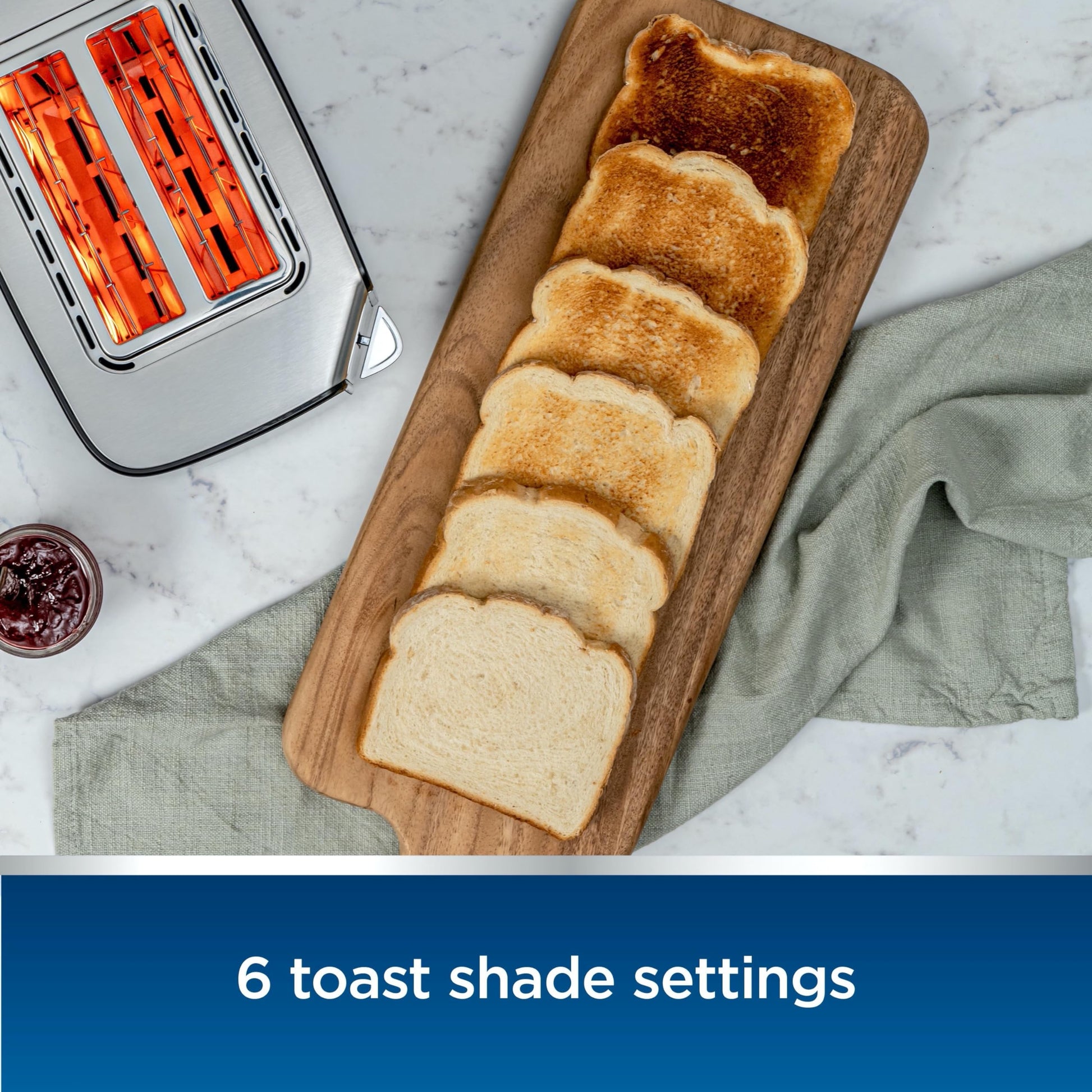 Oster tostador de visualización táctil de 4 rebanadas, temporizador de cuenta regresiva, 6 ajustes de sombra, tecnología Easy Touch, modos Bagel/recalentamiento/congelado, acero inoxidable