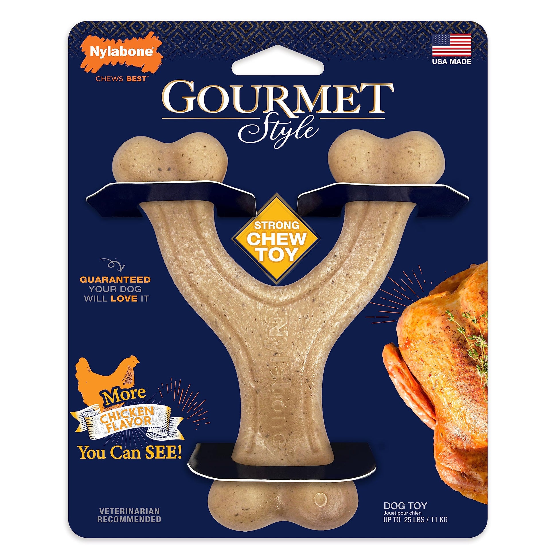 Juguete Masticable para Perros Nylabone Gourmet Wishbone Pequeño Regular