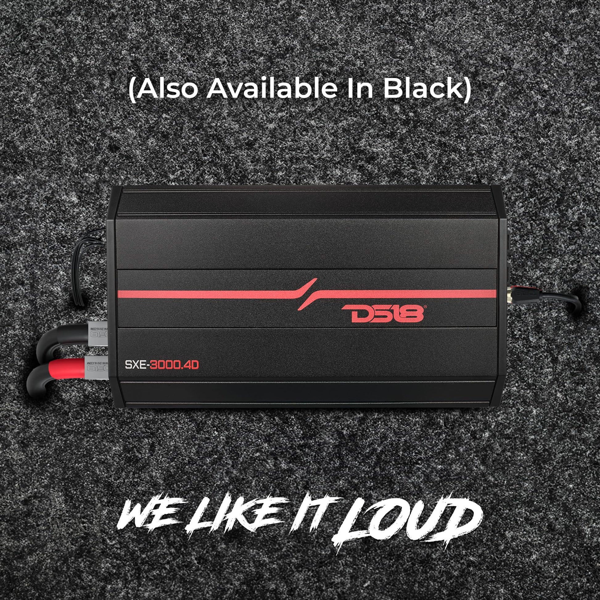 Amplificador Estéreo DS18 Rojo Clase D 4 Canales para Sistema de Audio del Coche
