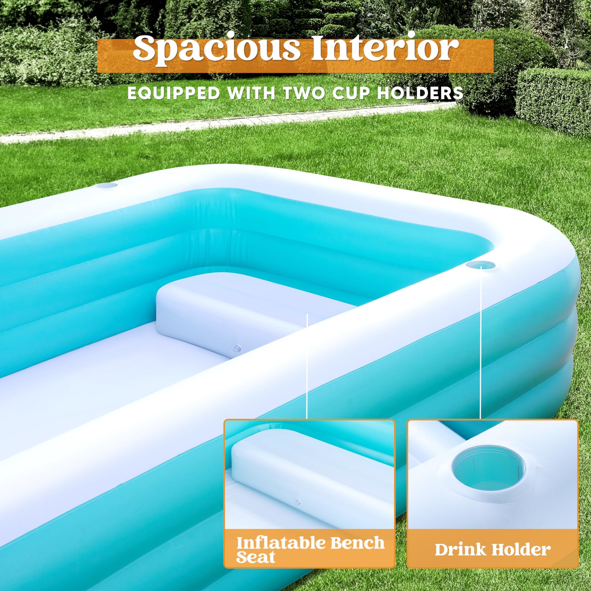 Piscina Inflable Sloosh Azul con Asientos para Verano Familiar