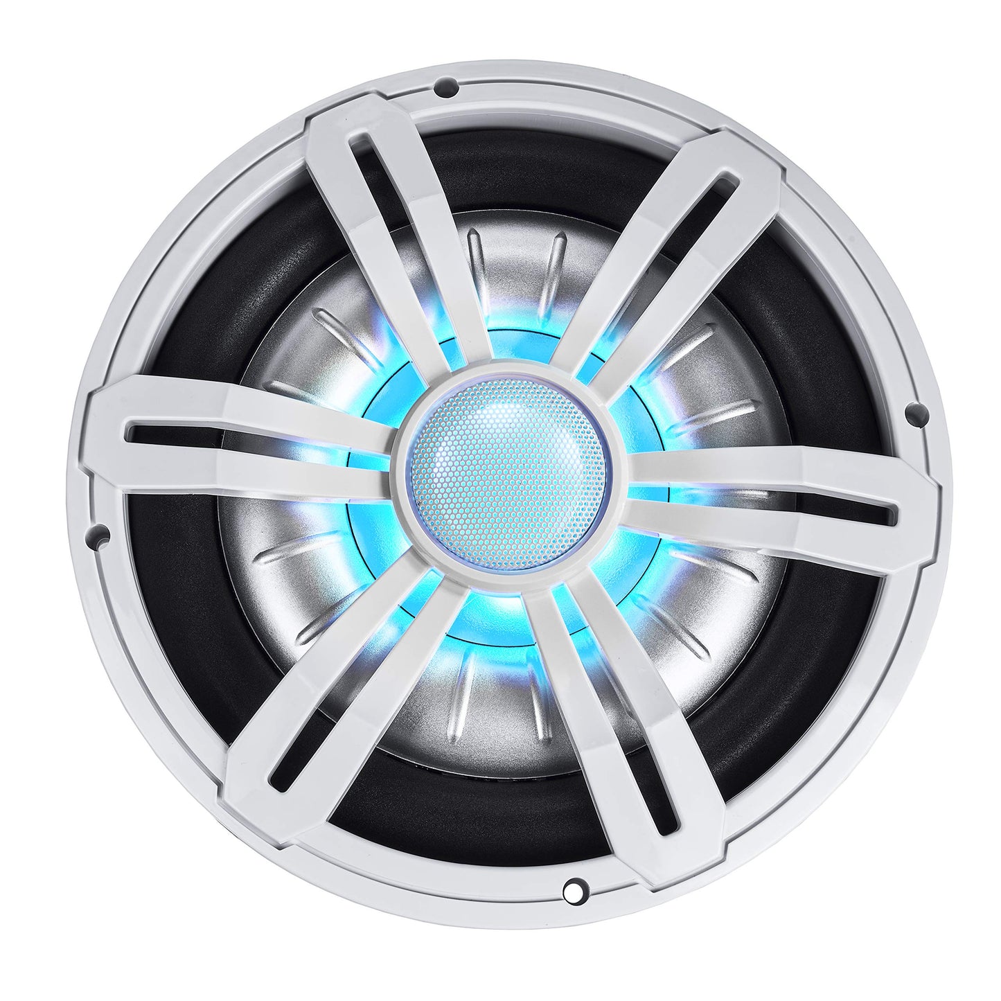 BELVA BMSS10RW 800W Peak (400W RMS) Subwoofer marino poco profundo de 10 pulgadas con iluminación LED multicolor para barcos/ATV/UTV/SxS/Powersport