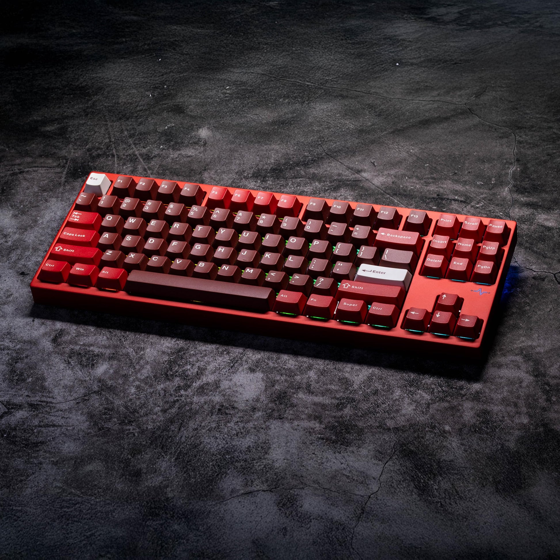 KEEBMONKEY WOBKEY Crush 80 Reboot CNC de aluminio de 5 segundos de liberación rápida de triple modo de conectividad con acústica superior (Pro Red)