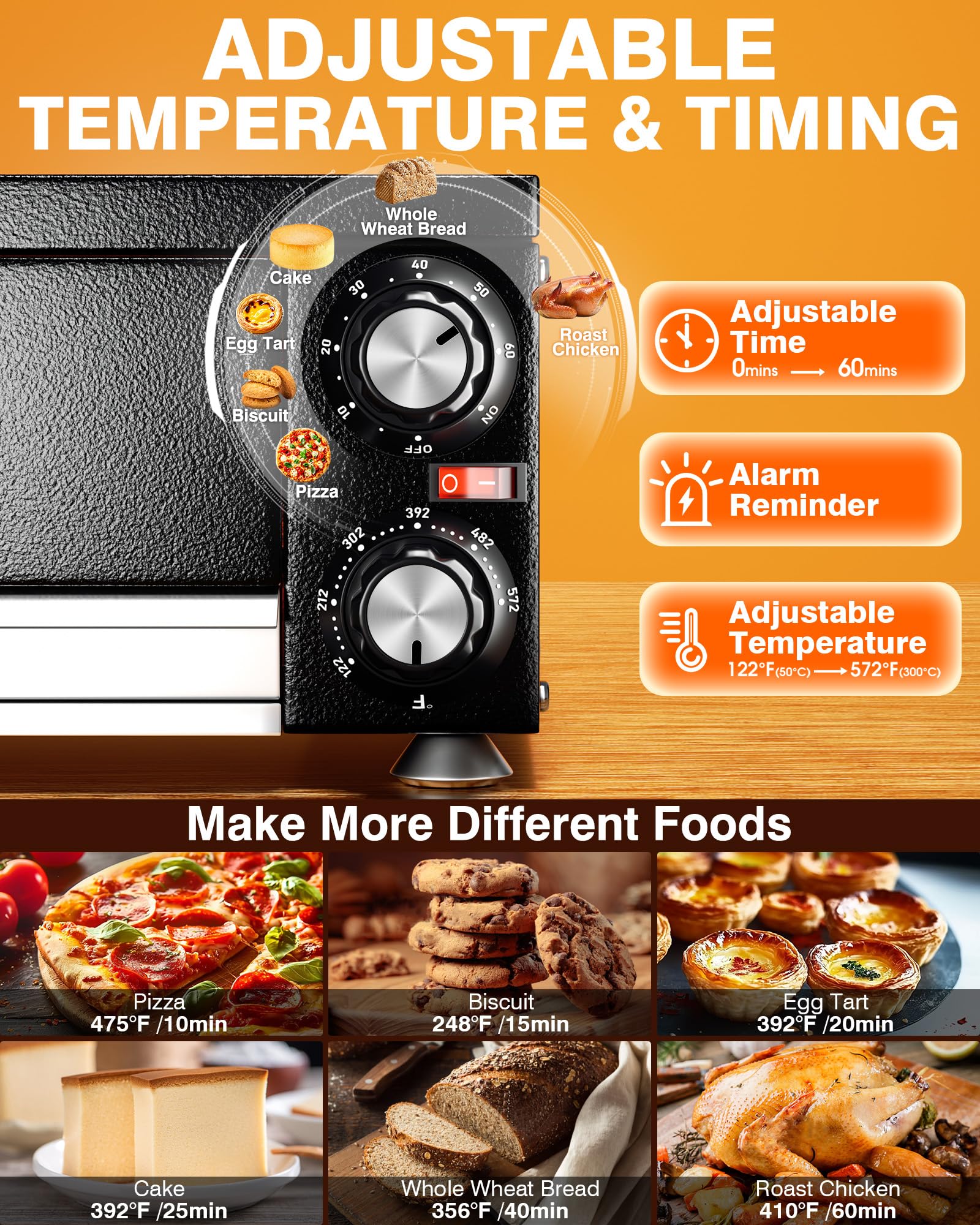 Horno Eléctrico de Pizza PYY Acero Inoxidable con Temporizador