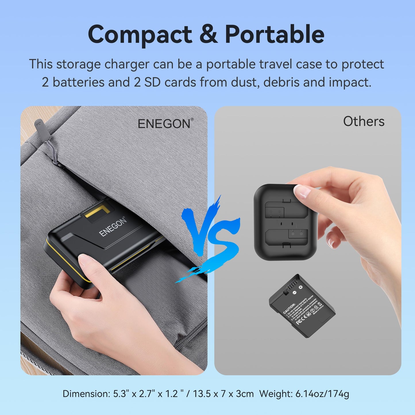Baterías ENEGON LP-E17 Negro con Estuche de Carga Rápida USB de Doble Canal para Canon EOS