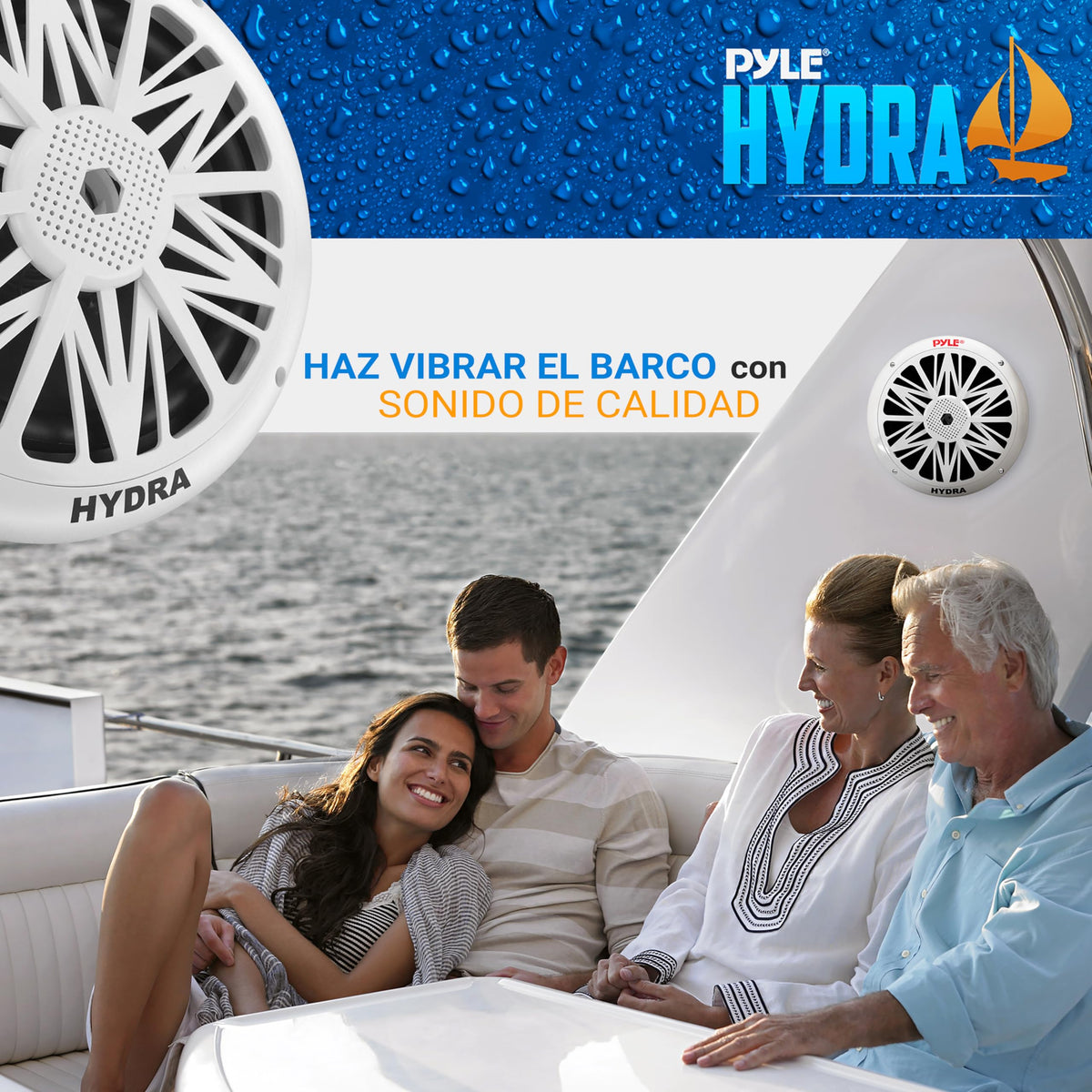 Altavoces Marinos Pyle Blancos Dobles Resistentes 300W