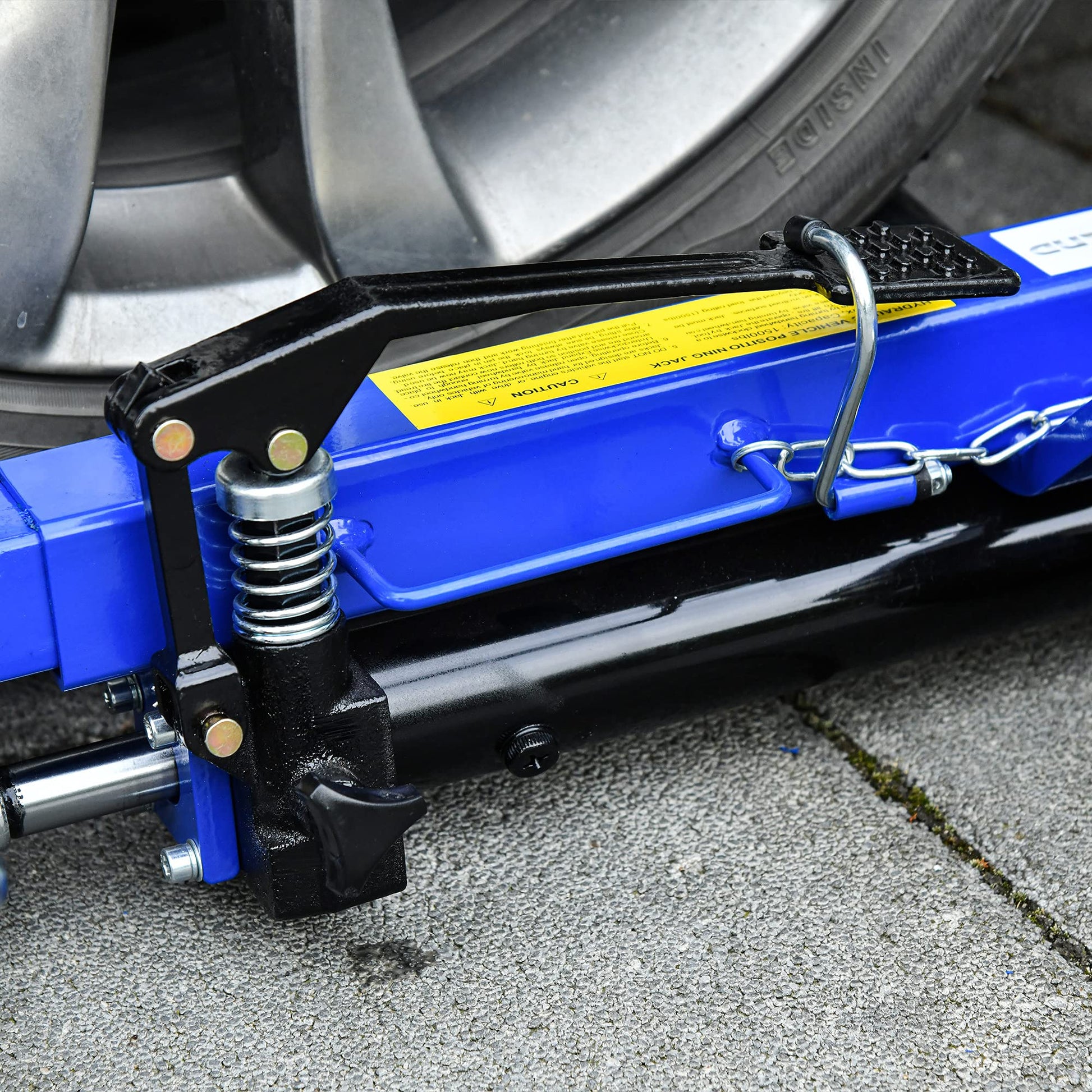 DURHAND Gato hidráulico de rueda Dolly con pedal de trinquete para posicionamiento de vehículo para coche, camión, RV, remolque, 1500 libras