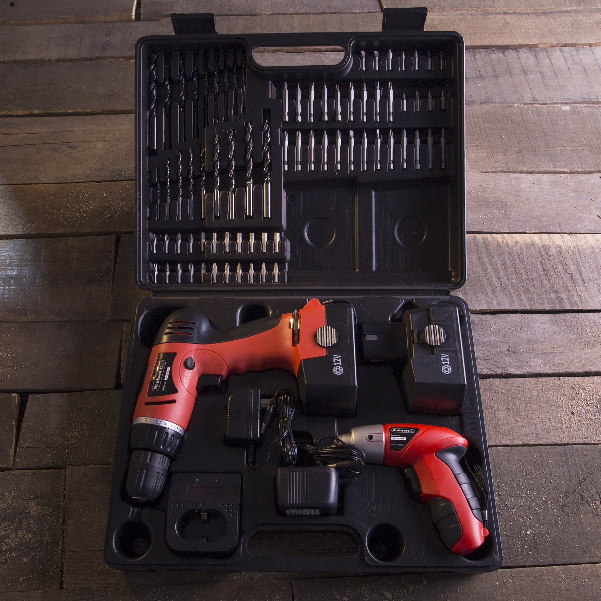 Stalwart 75-10601 Cordless Drill and Driver Combo, 74 Piece