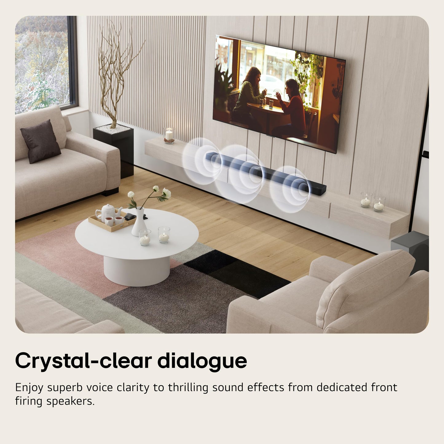 LG S60T 3.1 ch. Barra de Sonido con subwoofer inalámbrico, Dolby Audio, TV Synergy, Wow Interface, AI Sound Pro (Modelo 2024)