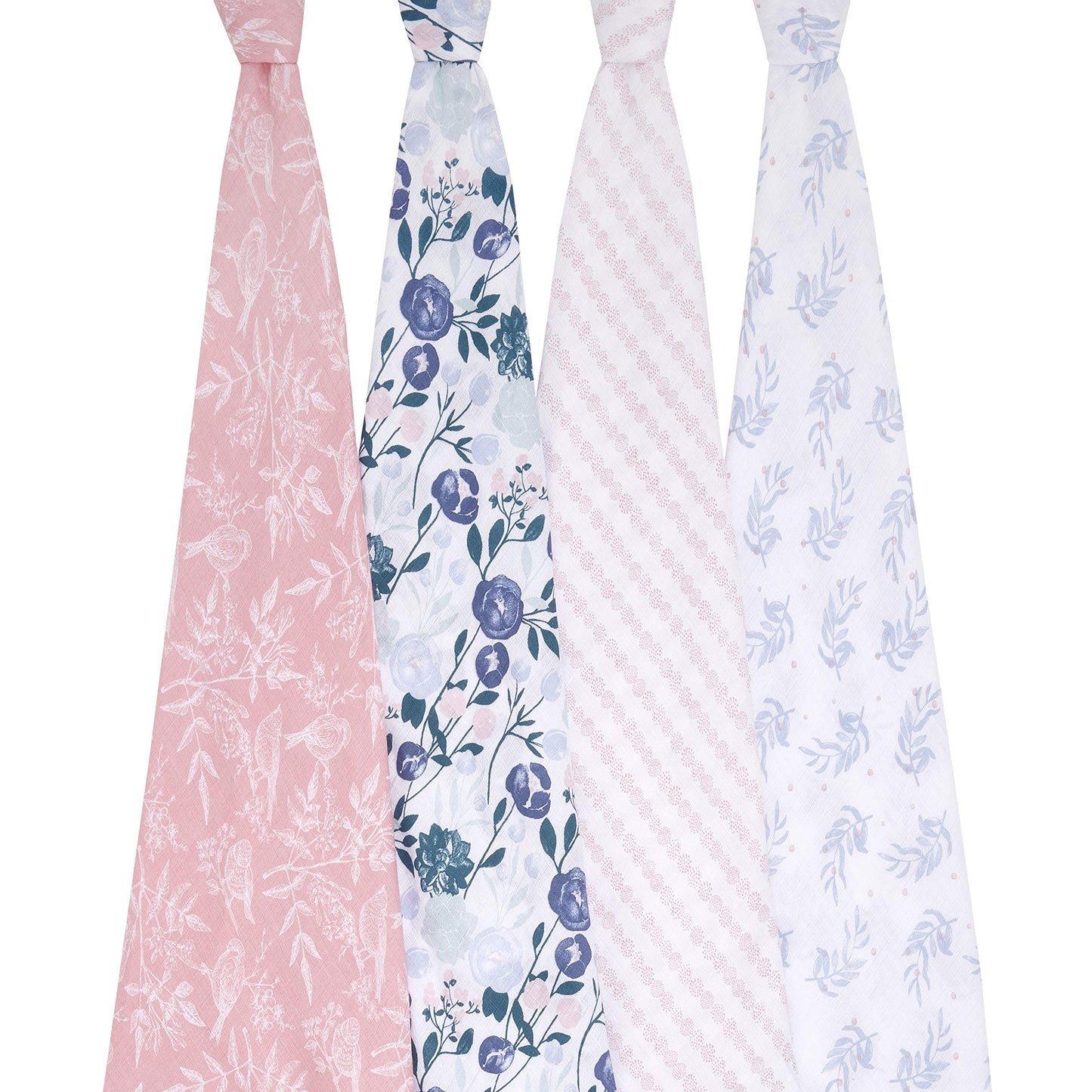 aden + anais Essentials Manta de muselina para niñas y niños, pañales para recibir bebés, regalos para recién nacidos, artículos de ducha para bebés, regalo para bebés, juego de pañales para bebés, paquete de 4, flores florecientes