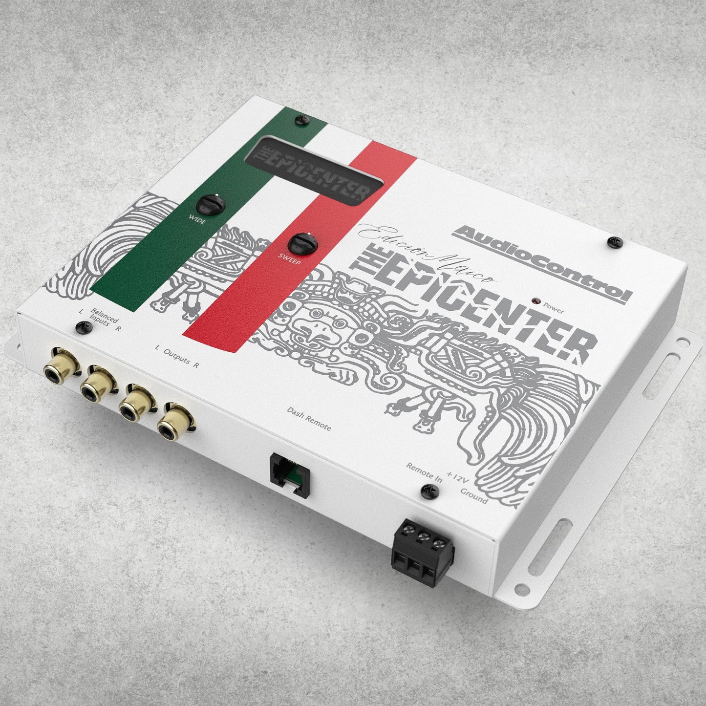 AudioControl The EPICENTER México Edition Procesador de restauración de graves digital, potenciador de graves de audio para automóvil con soporte de salpicadero con mando a distancia con cable