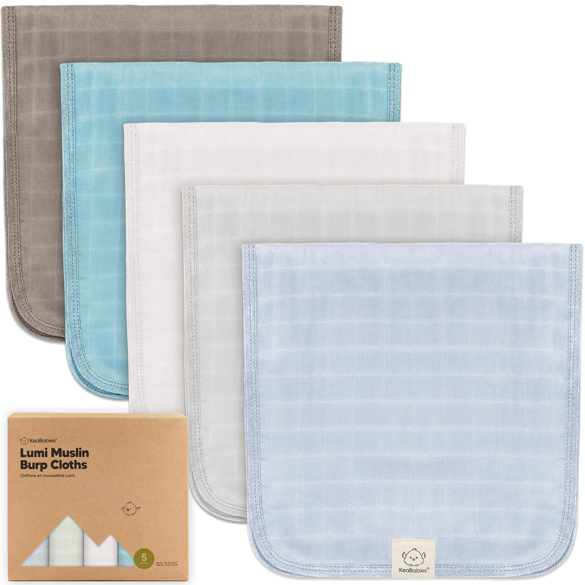 Paquete de 5 paños de muselina de algodón para eructos para bebés y niños, suaves y absorbentes, toalla de muselina grande, paños de lavado de algodón para bebés, recién nacidos, bebés, sin encoger