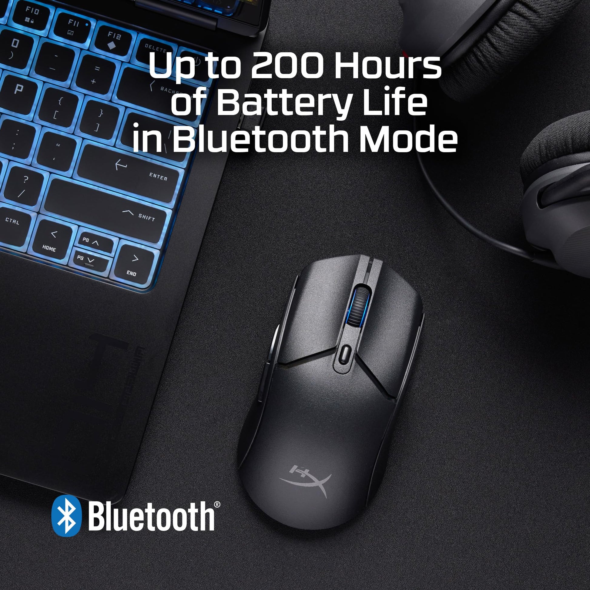 HyperX Mouse Pulsefire Haste 2 Core Inalámbrico - para Juegos/Gaming, Batería de Larga duración, Ligero, Sensor de núcleo Personalizado, Conectividad inalámbrica Dual, Negro (8R2E6AA)