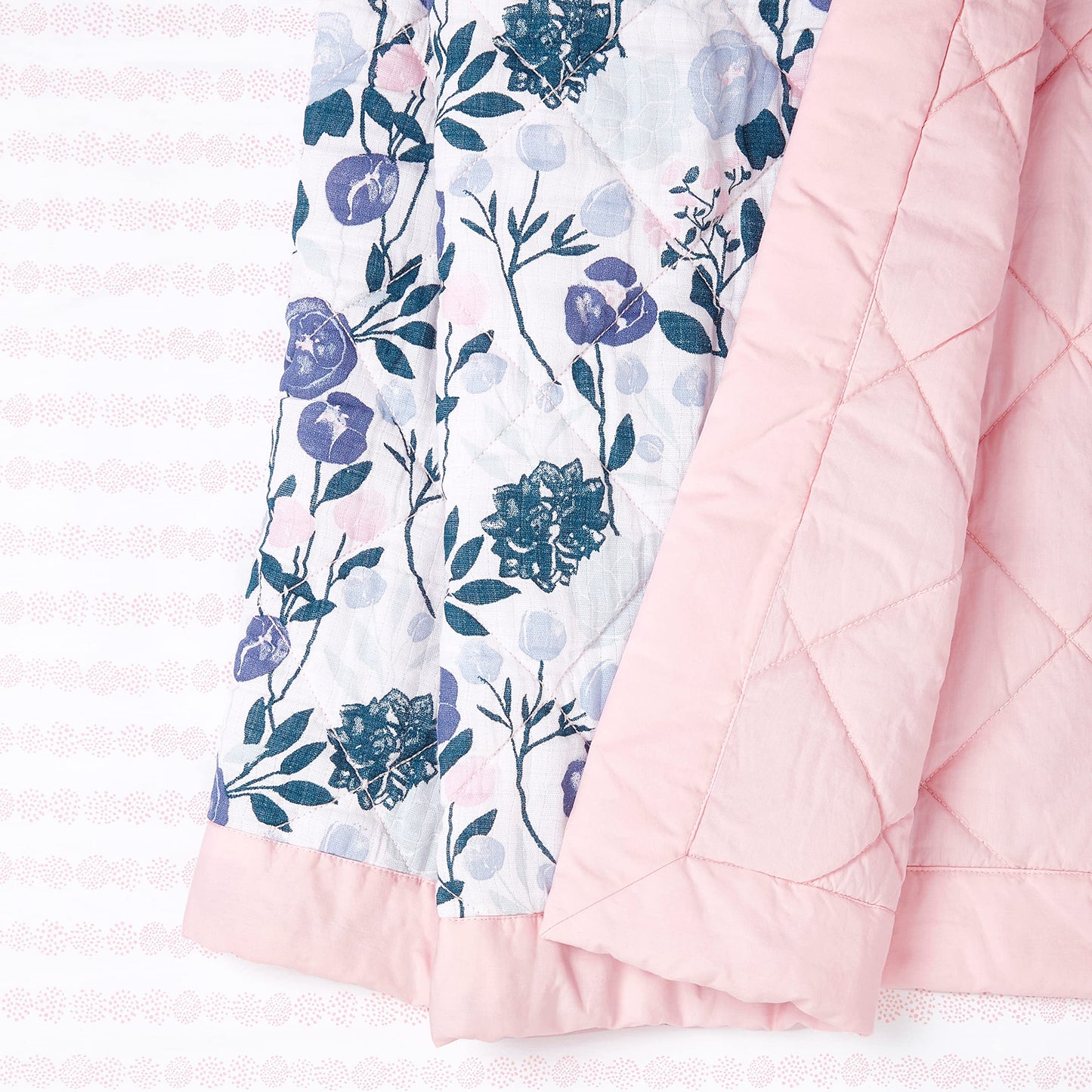 aden + anais Essentials - Juego de ropa de cama de 3 piezas para cuna, manta de algodón, sábana para cuna, falda para cuna, flores