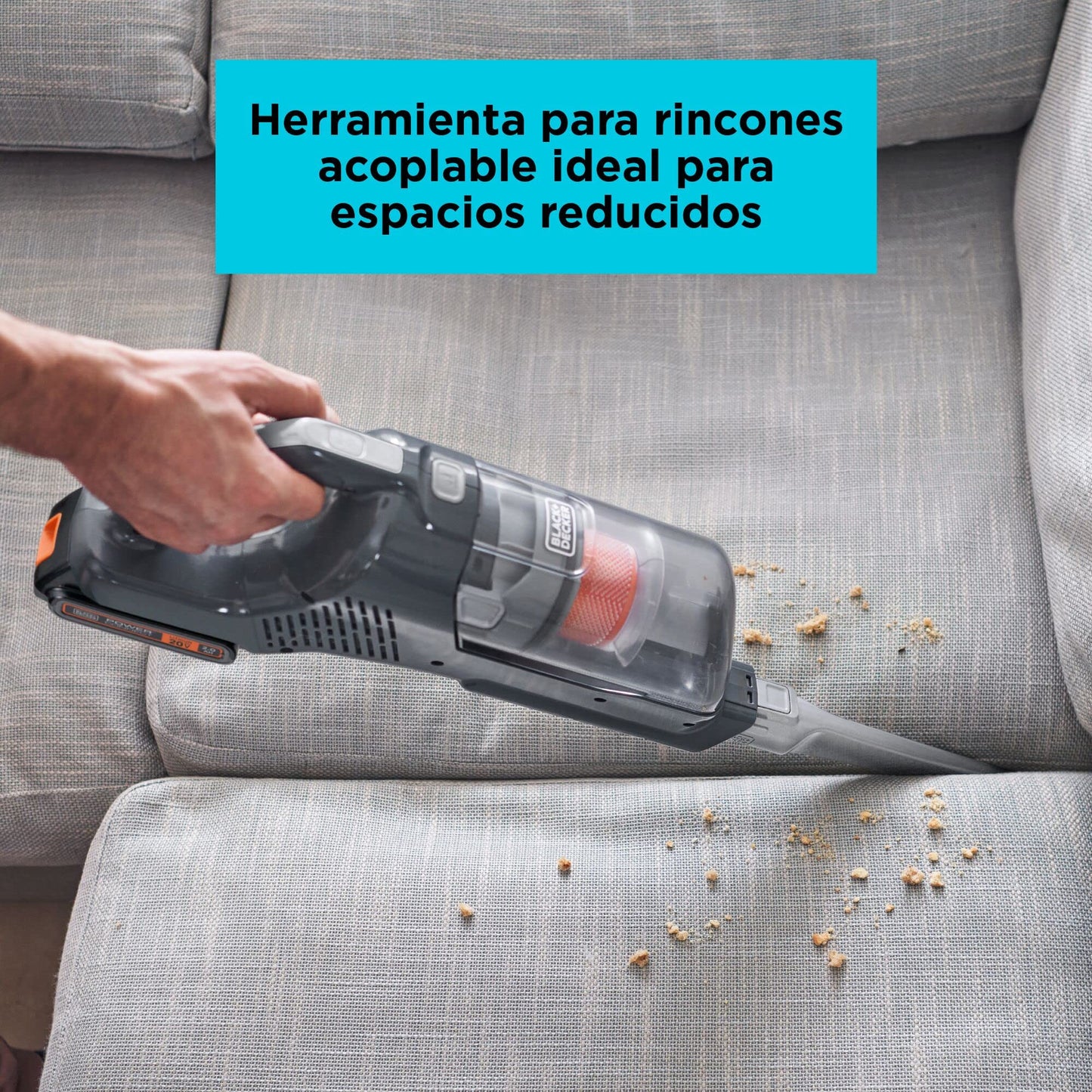 BLACK+DECKER Aspiradora Vertical inalámbrica 20V MAX* POWERSERIES+ con Luces LED y batería BHFEA18D1