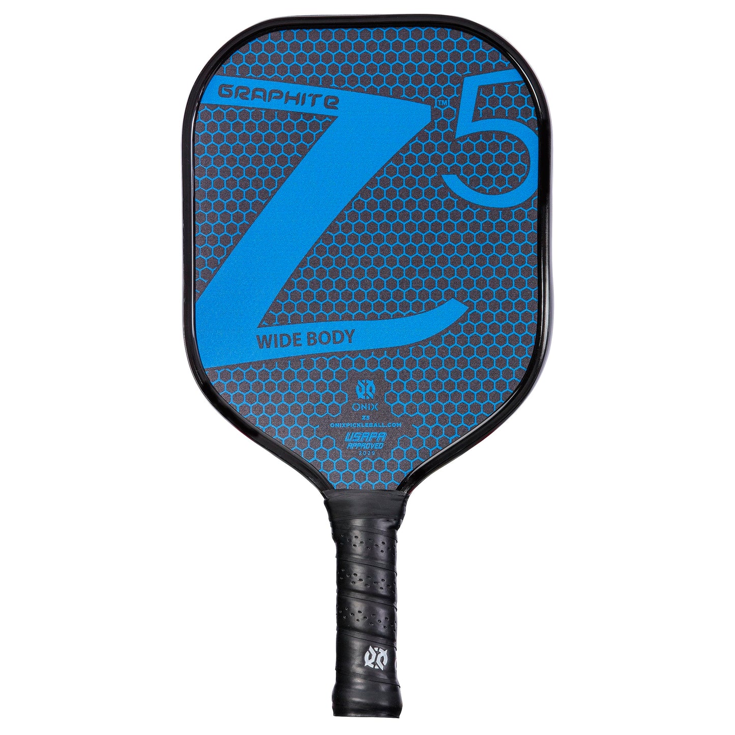 Paleta de Pickleball Onix Graphite Z5 Azul con Cara de Fibra de Carbono y Agarre Cómodo