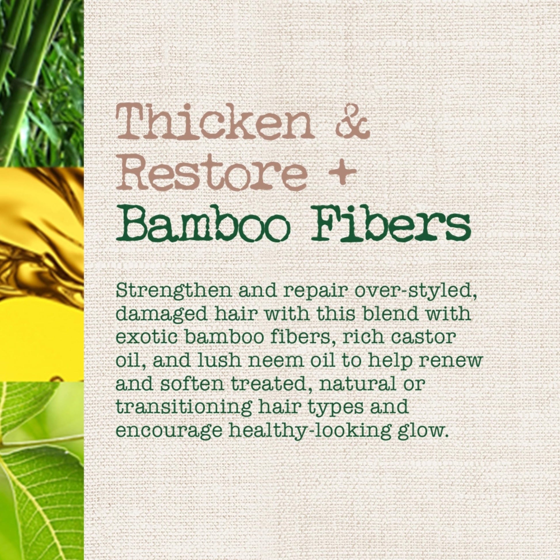 Maui Moisture, Thicken & Restore + Bamboo Fibers, Shampoo, Repara y Suaviza, Brinda Volumen a Cabello Rizado, Ondulado y Definido, Sin Parabenos, Fibra de Bamboo, 385 ml