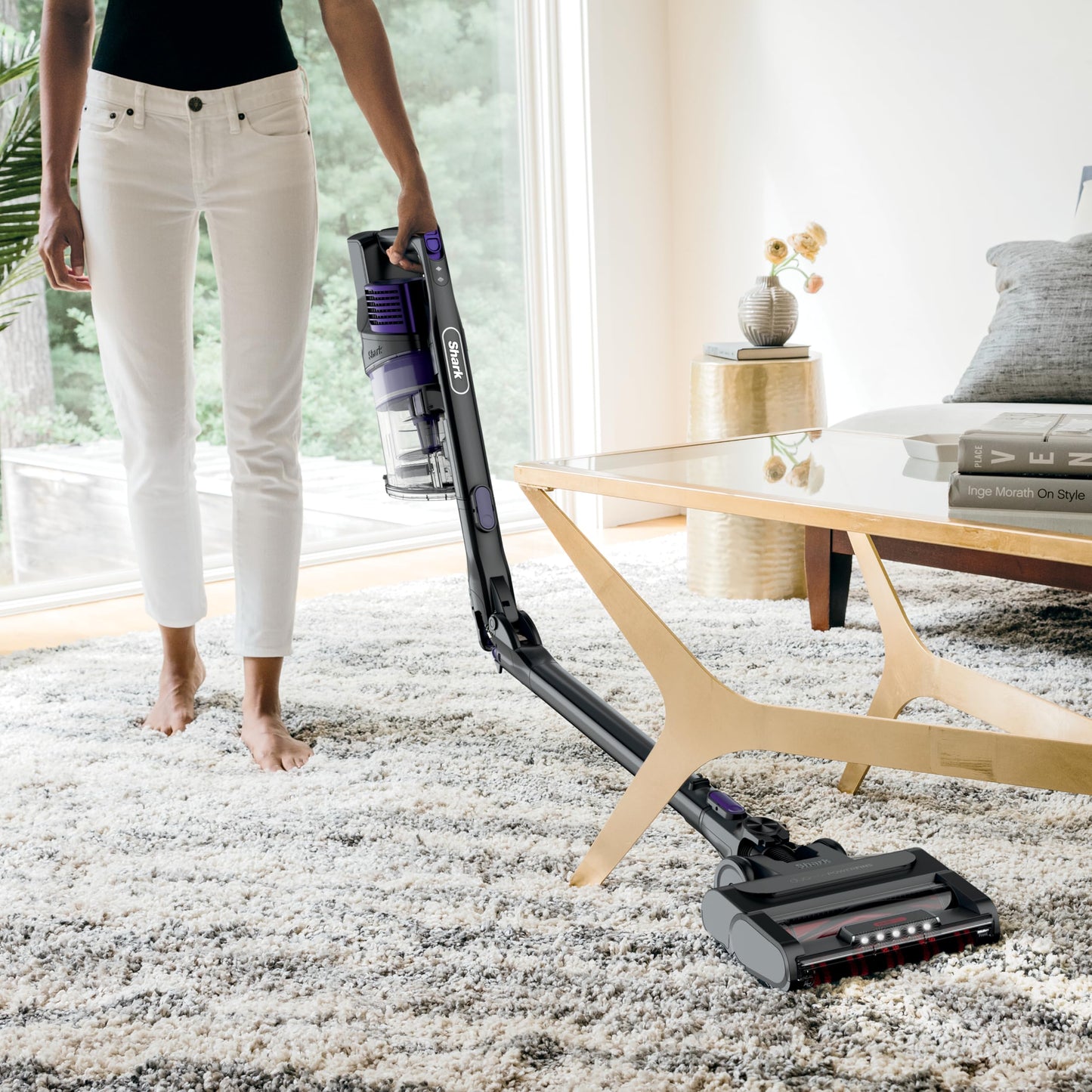 Shark Vertex™, Aspiradora Inalámbrica, DuoClean PowerFins® HairPro®, MultiFLEX, Boquilla para Rincones y Tapicería, 60 Minutos de Autonomía, Negro y Morado, IZ492HLAA