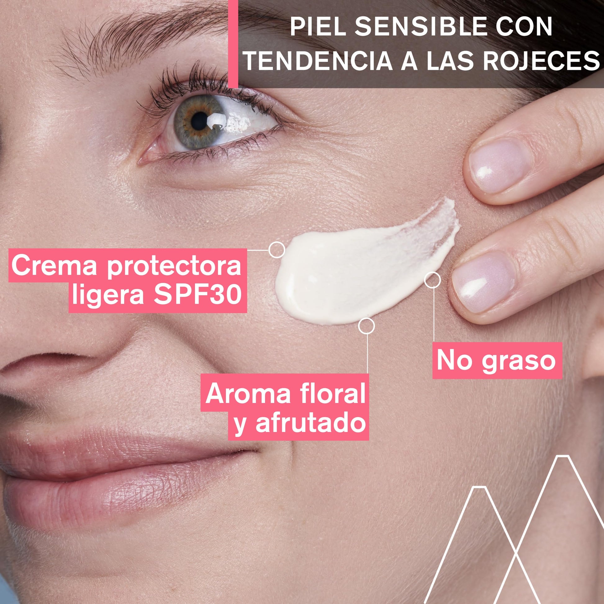 Uriage Roseliane Crema Facial Anti-Rojeces SPF30 Hidratante, con Extracto de Ginseng y Algas - Cubre el Enrojecimiento, Proporciona una Acción Calmante de Larga Duración. Aroma Floral y Afrutado - Para Pieles Sensibles - No Comedogénico