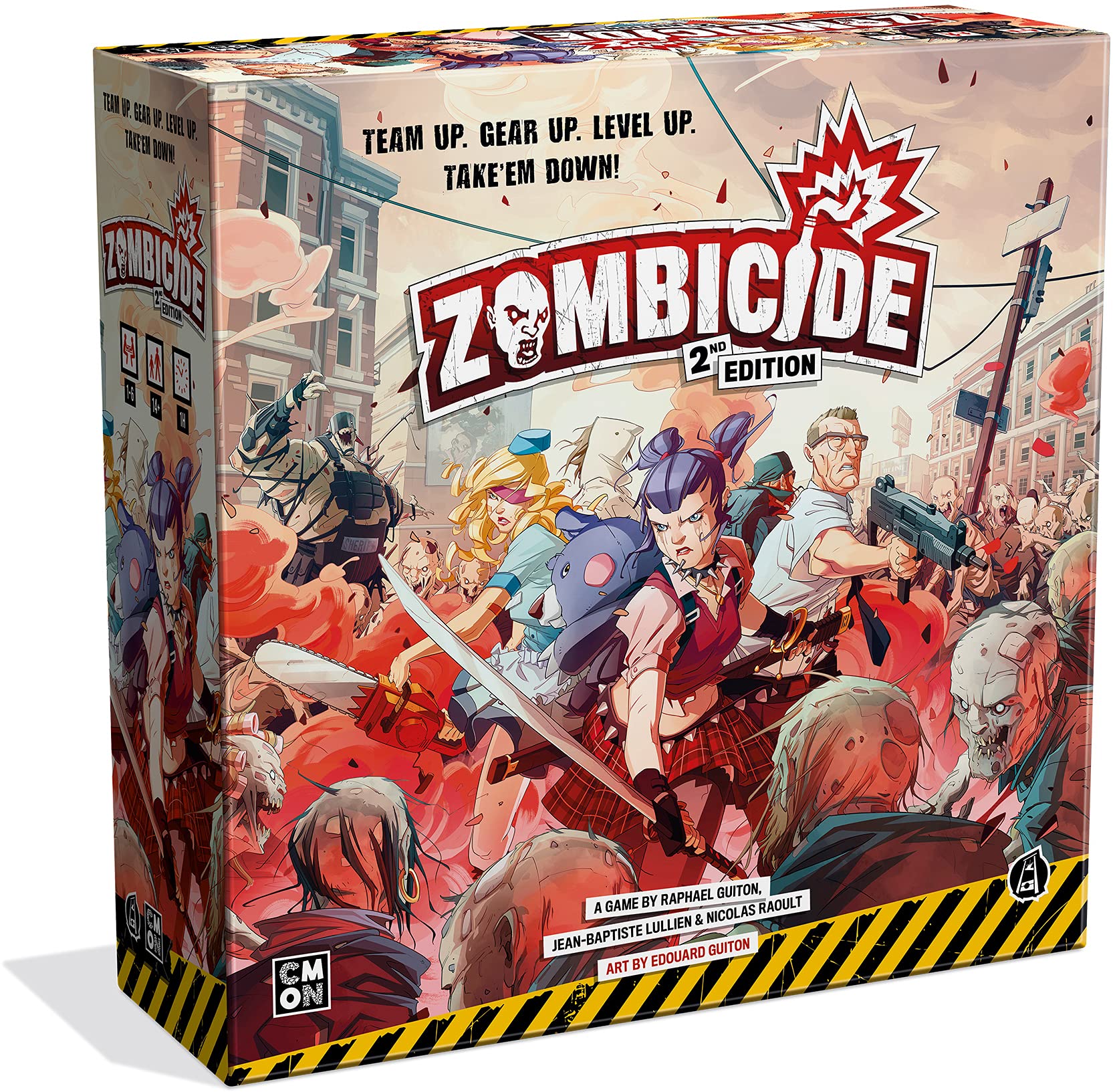 CMON - Segunda edición de Zombicide | Juego de zombis | Juego de mesa cooperativo de miniaturas | Juego de mesa de aventuras de terror | Mayores de 14 años | Para 1 a 6 jugadores | Tiempo promedio de juego de 60 minutos