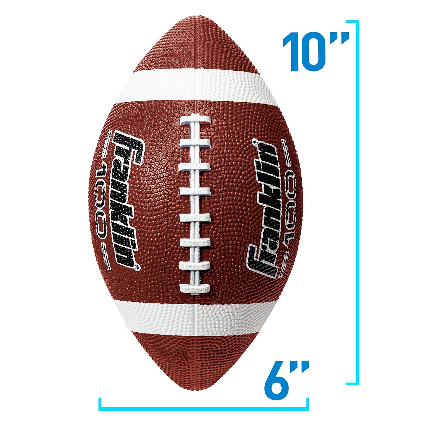 Franklin Sports - Pelotas de fútbol Junior Grip-Rite 100 - Balones de fútbol de Goma para niños - Balones de fútbol Juveniles - Paquete de 6 Pelotas de fútbol con Bomba - café/Blanco