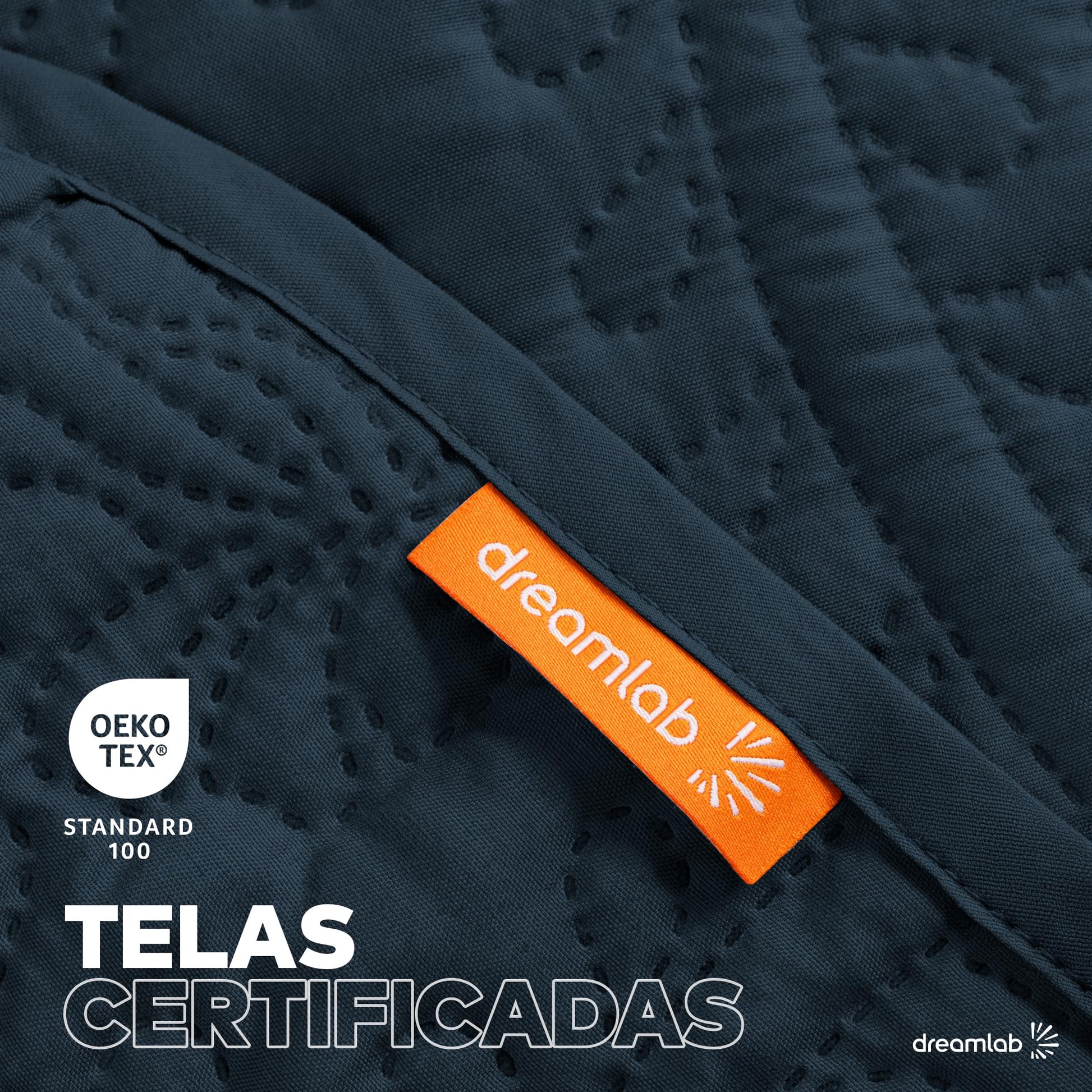 Colcha Dreamlab Azul Noche Capitonado Ultra Suave King Size con 2 Fundas de Almohada Hipoalergénico