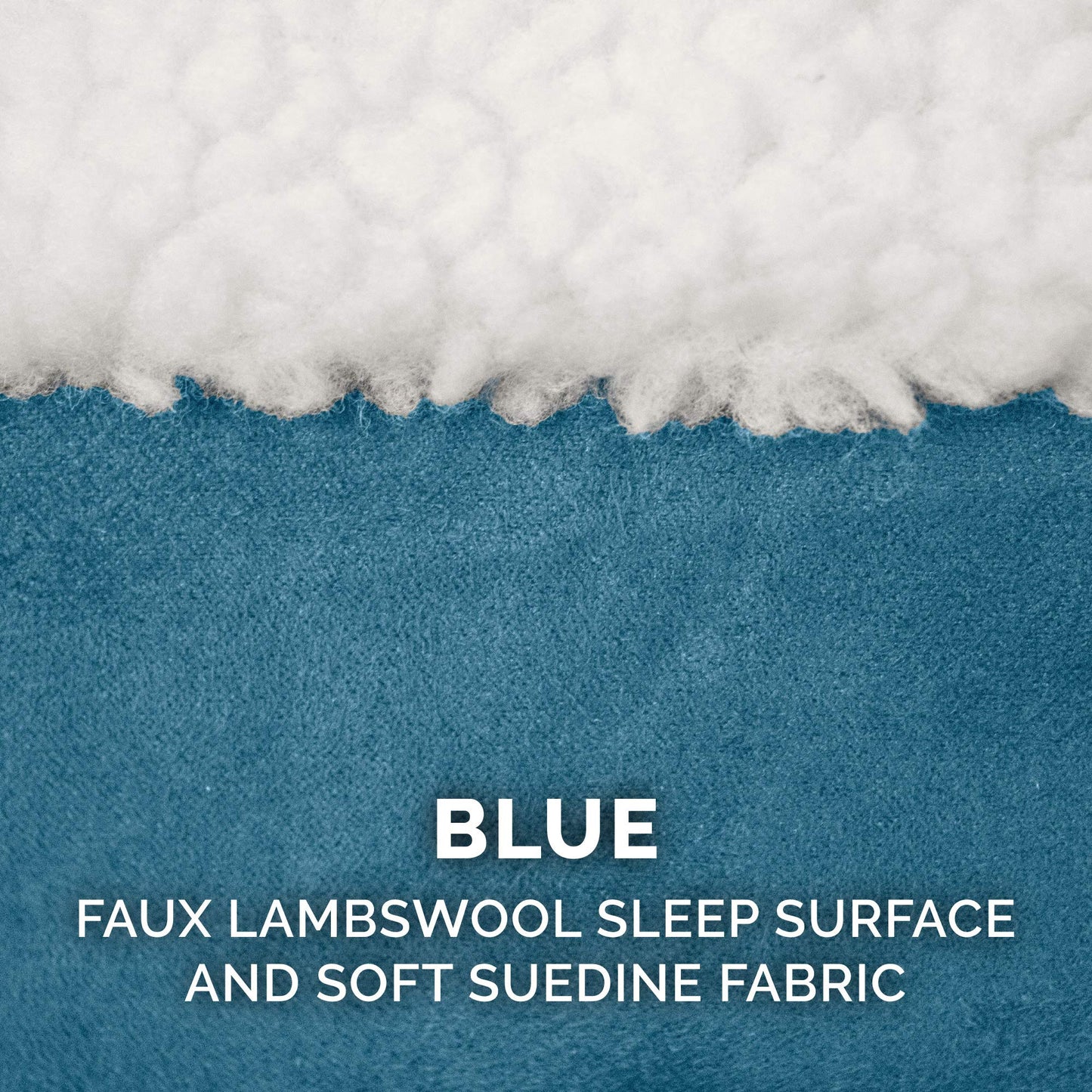 Furhaven Cama para Mascotas para Perros y Gatos, Manta de Sherpa y Gamuza, Cama ortopédica Redonda para Perros, Funda extraíble Lavable a máquina, Azul, 44 Pulgadas
