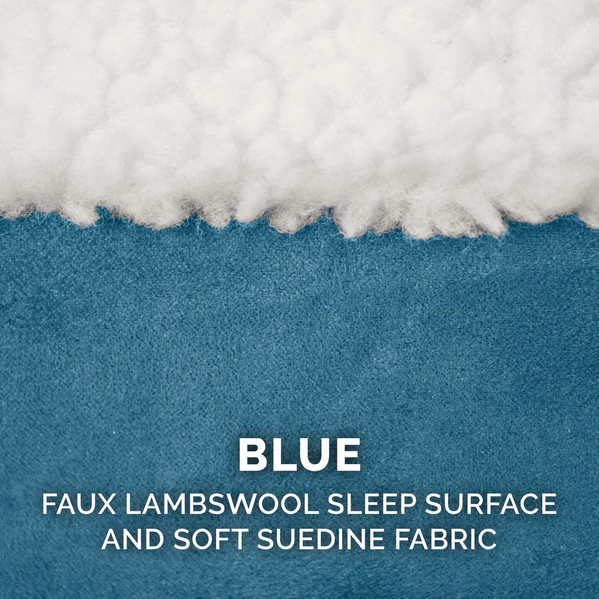 Furhaven Cama para Mascotas para Perros y Gatos, Manta de Sherpa y Gamuza, Cama ortopédica Redonda para Perros, Funda extraíble Lavable a máquina, Azul, 44 Pulgadas
