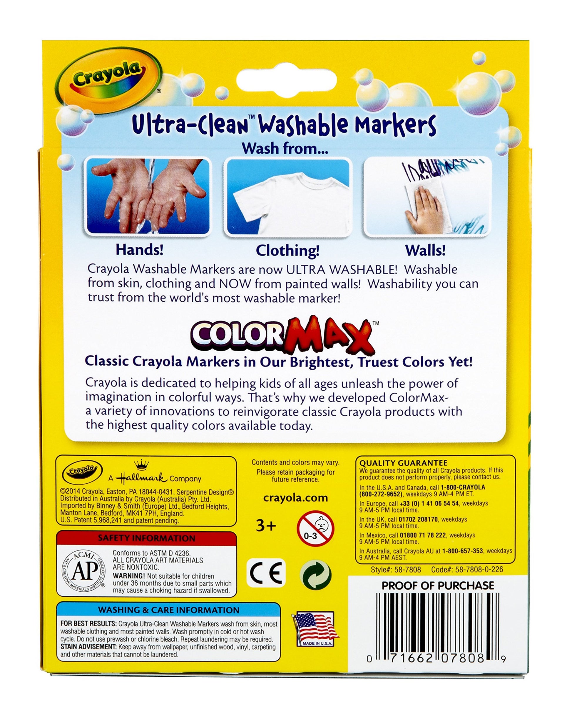 CRAYOLA 8 Plumones Gruesos Lavables