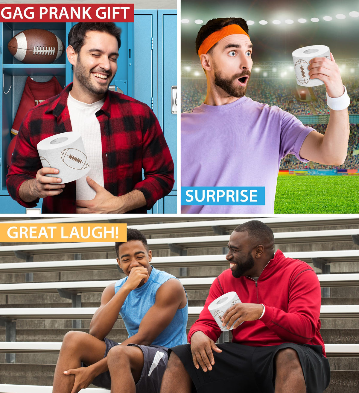 Rollo de Papel Higiénico Impreso TP Sports Games Fútbol Divertido para Adultos