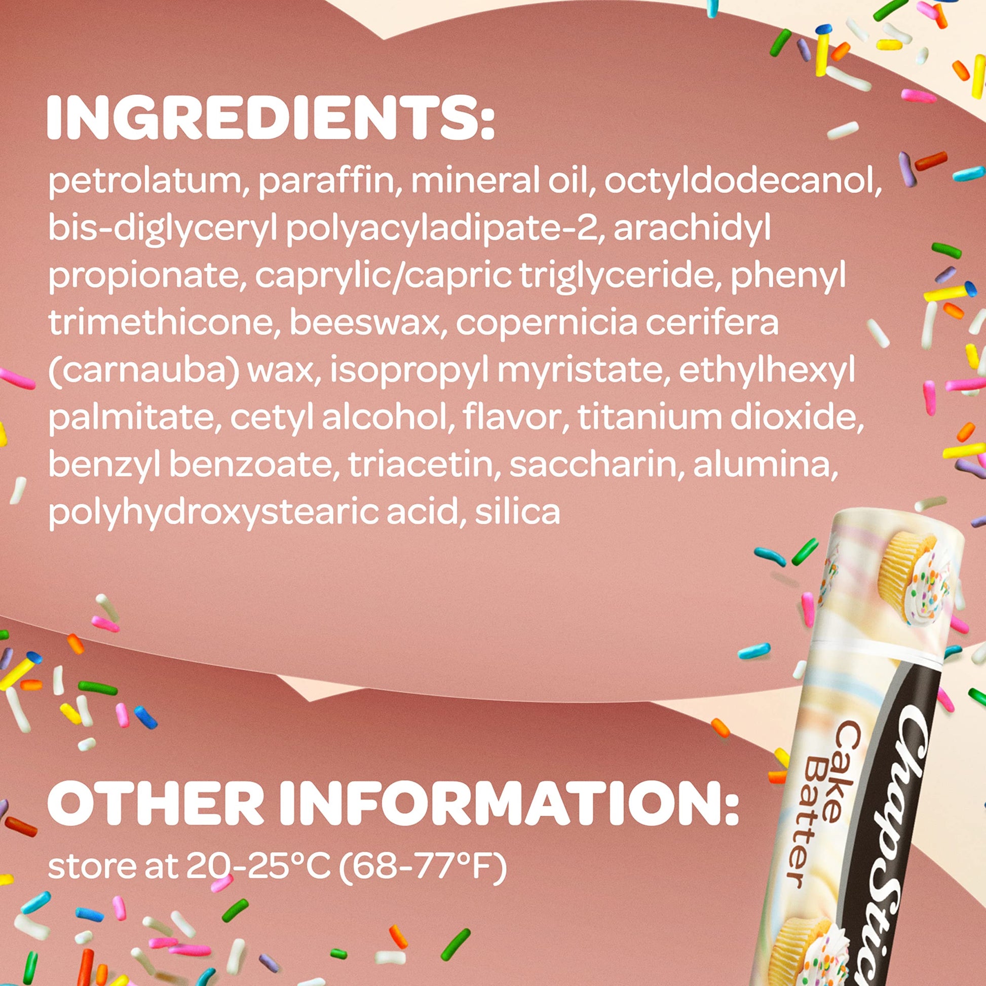 ChapStick Classic (3 Sticks) Cake Batter Flavor Skin Protectant Flavored Lip Balm Tube, Limited Edition, 0.15 Ounce Each