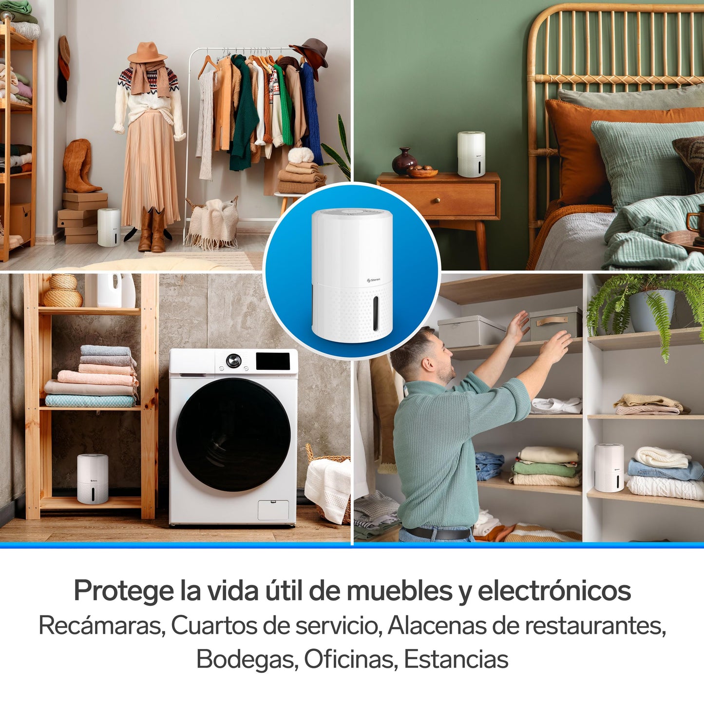 Deshumidificador electrónico con tanque de 800 ml