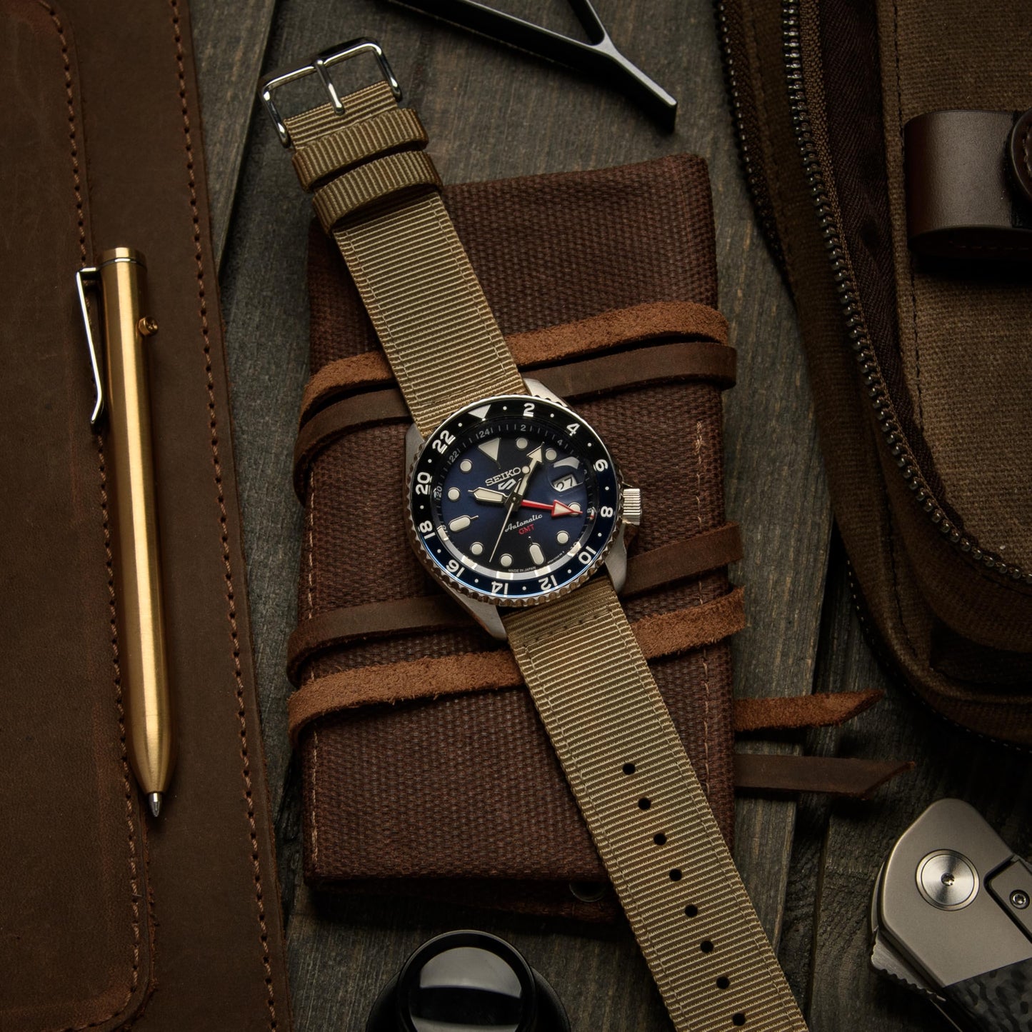 Archer Watch Strap - Correas de Reloj de Nailon Premium de Liberación Rápida (Caqui, 18mm)
