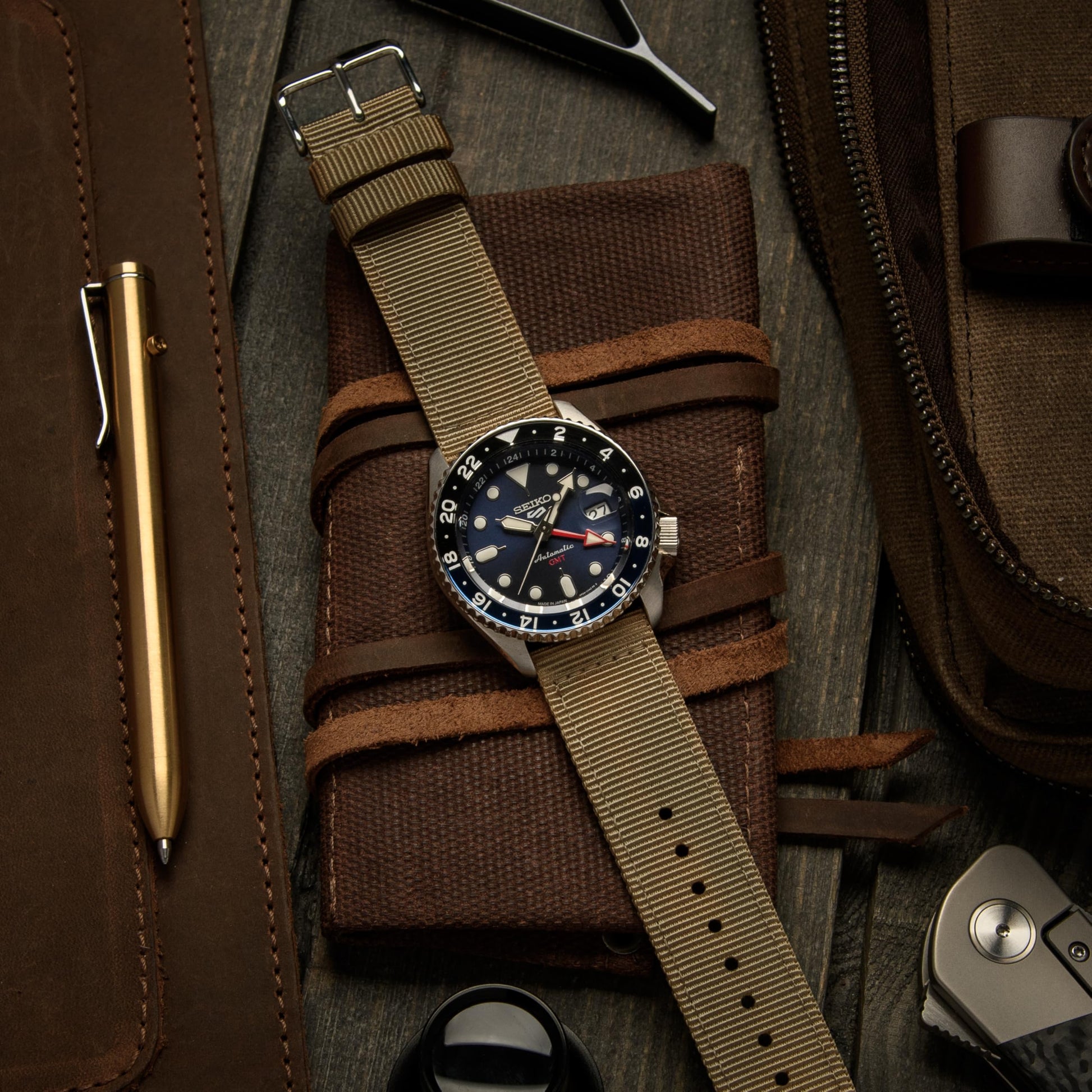 Archer Watch Strap - Correas de Reloj de Nailon Premium de Liberación Rápida (Caqui, 18mm)