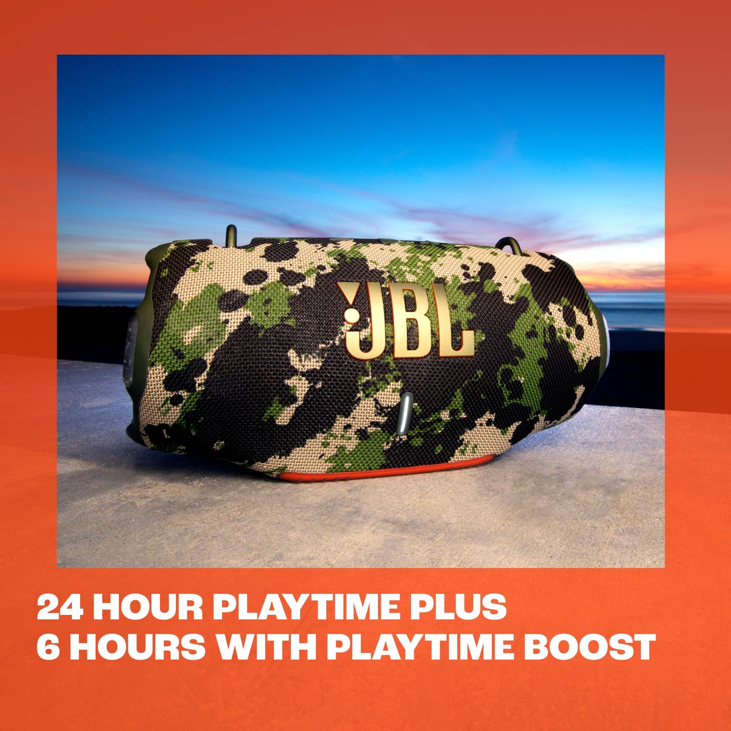 JBL Xtreme 4 Bocina Portátil Bluetooth, Reproducción 24 Horas, Resistente al Agua IP67 - Negro Camuflaje
