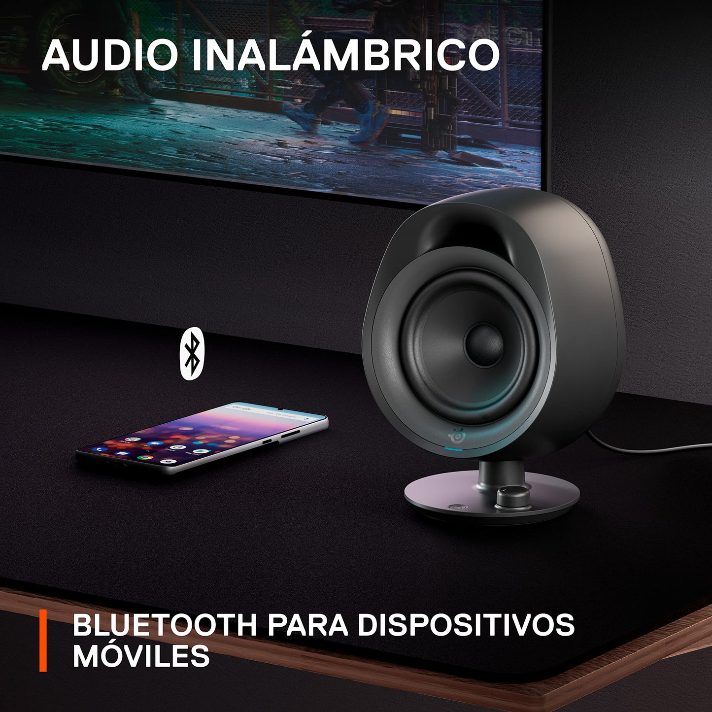 SteelSeries Arena 3 Bocinas para PC-Bocinas Bluetooth Audio inmersivo Controles en voz alta Controladores de altavoces de 4 pulgadas Cableado y Bluetooth Aux 3.5mm,altavoces audio envolvente Negro (Reacondicionado)