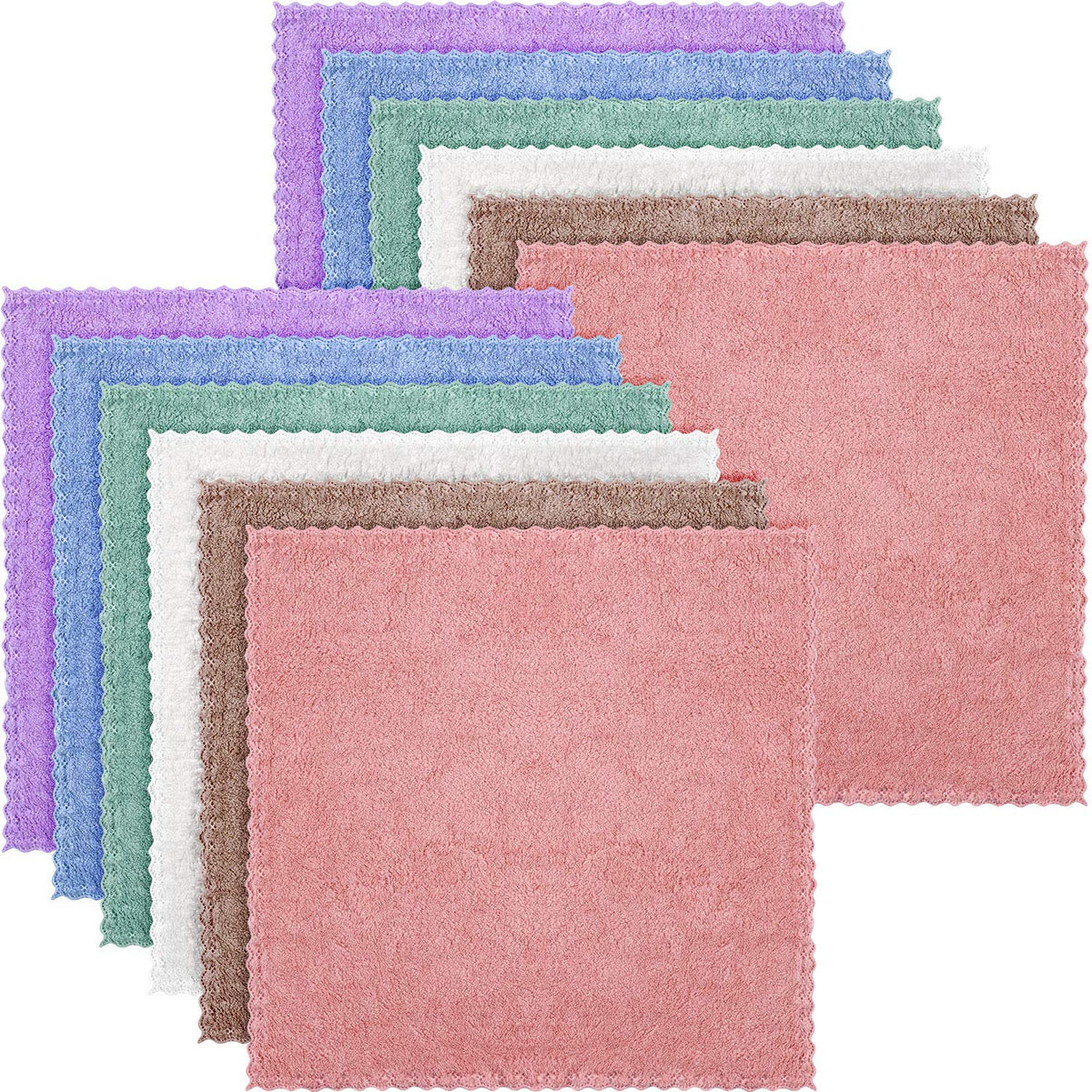 Paños de microfibra para limpieza facial, suave, 12 Pieces, 10 x 10 Inch